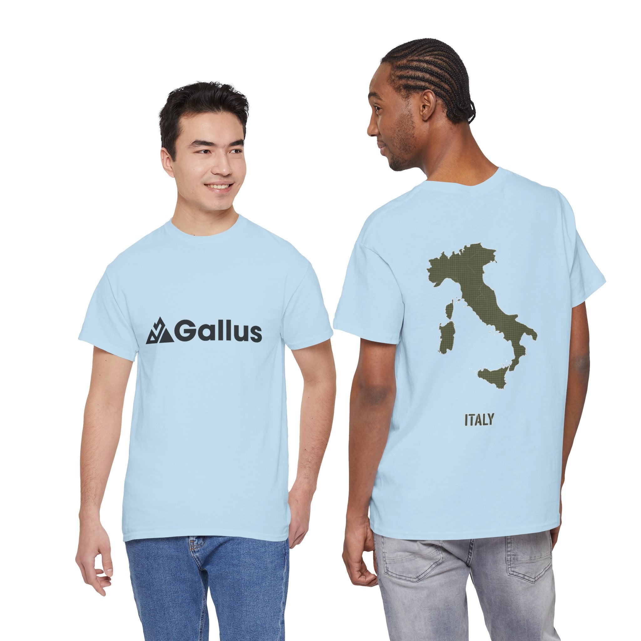 Italy Map Tee — GALLUS Logo Casual Cotton T-Shirt