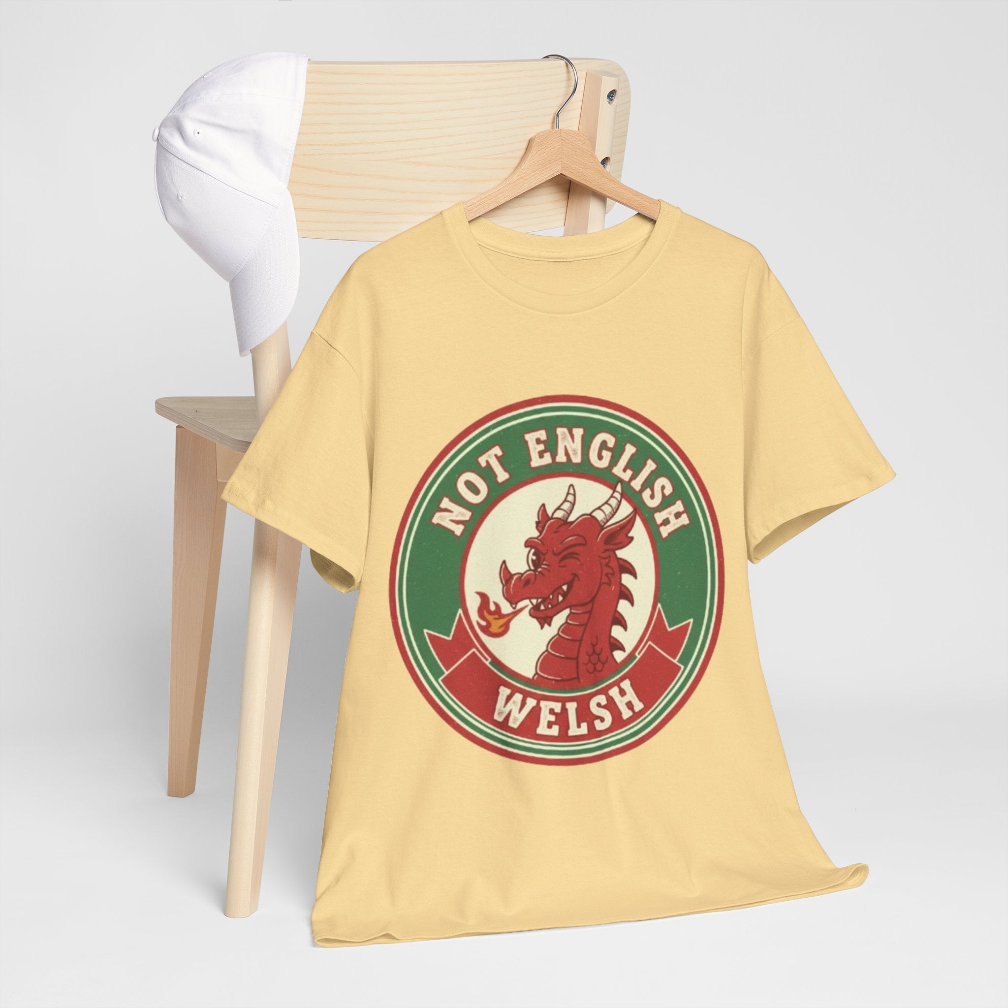 Not English Welsh T‑Shirt — Funny Wales Dragon Tee for Welsh Pride