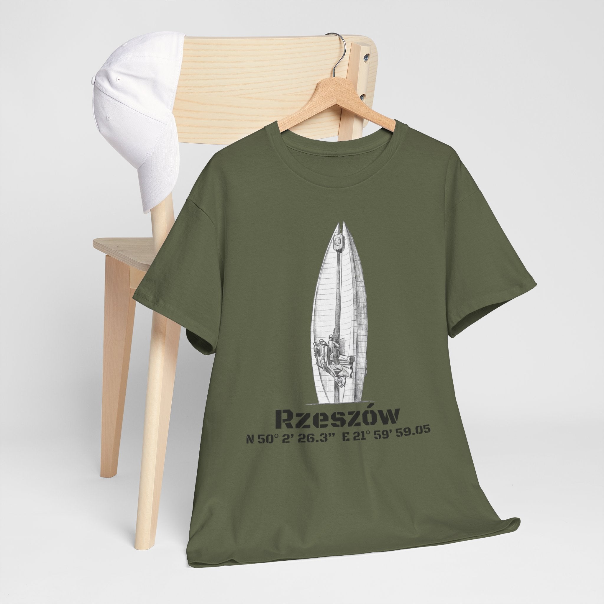 Rzeszów Coordinates T‑Shirt — City Landmark  Sketch Tee