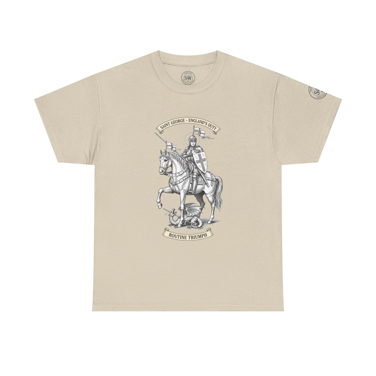 St George T-Shirt — Medieval Knight & English Flag Graphic Tee — product image 3