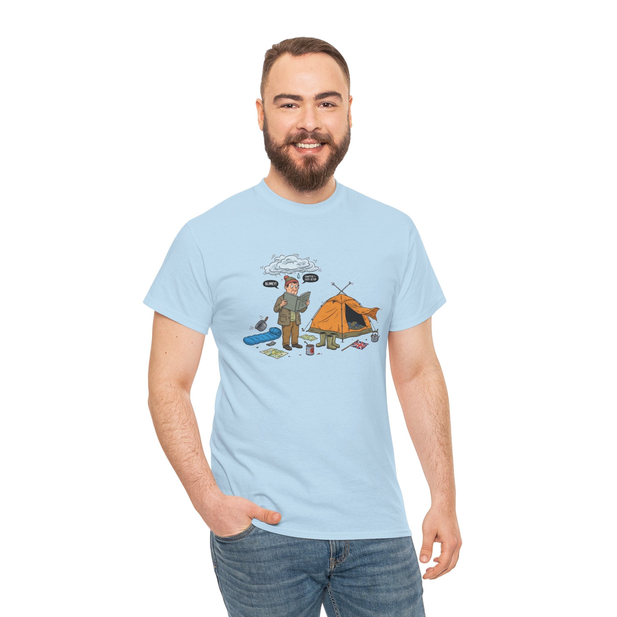 Retro Mountain Camping Graphic T-Shirt — Vintage Campfire Adventure Tee