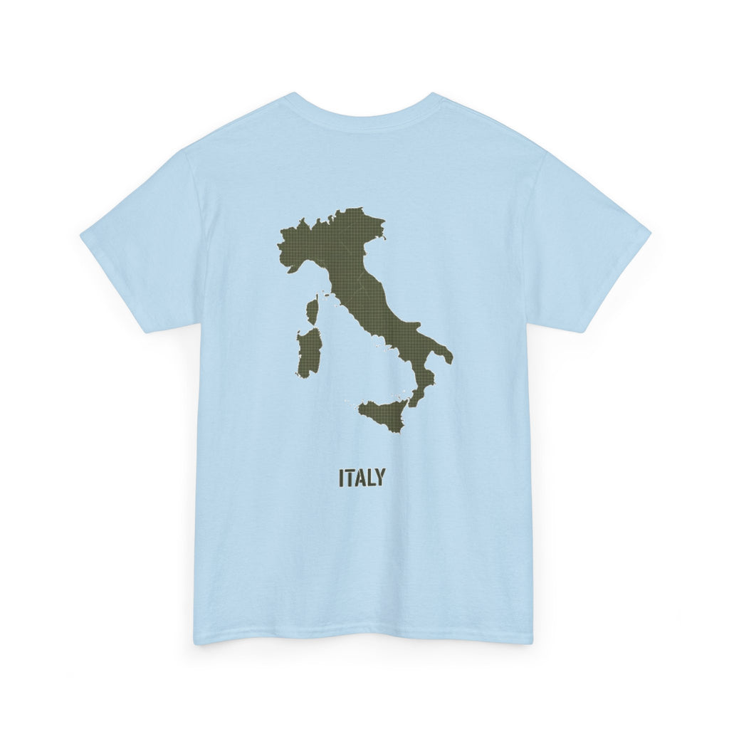 Italy Map T‑Shirt — Minimalist Travel Tee with 'Italy' Text