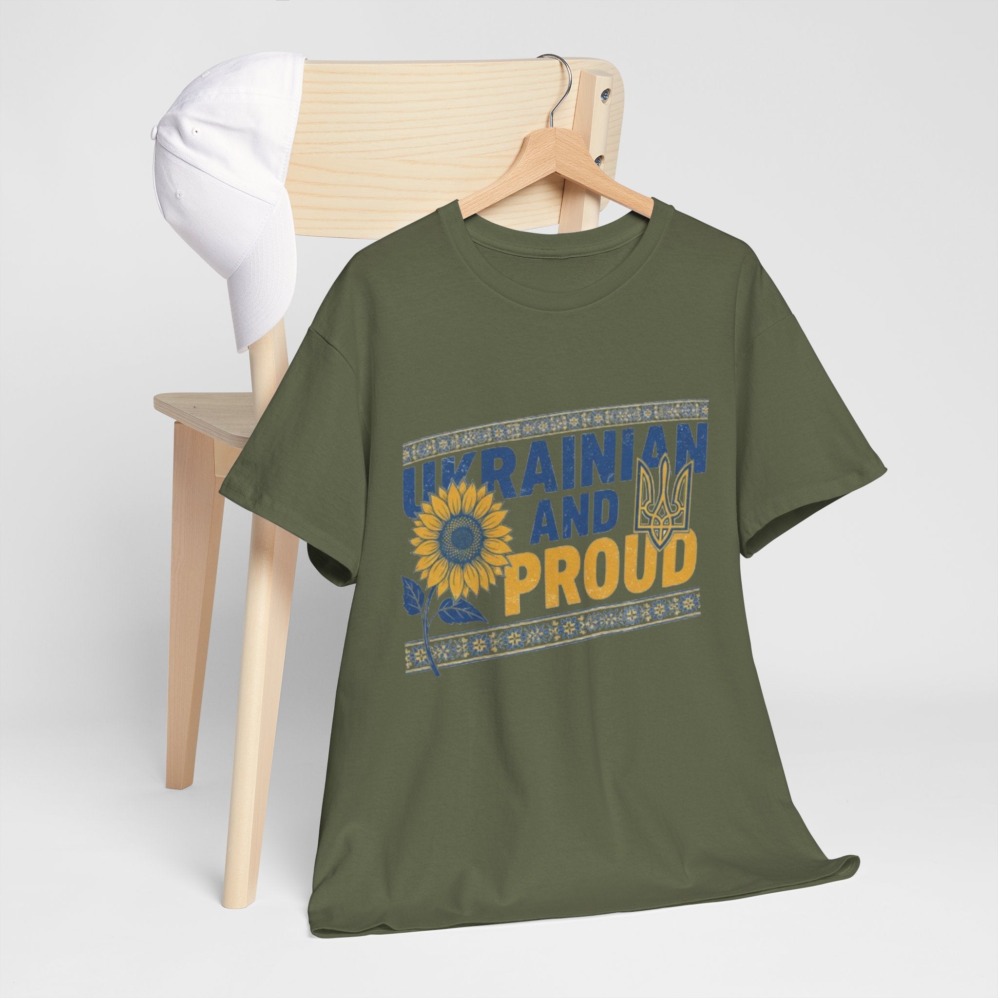 Ukrainian and Proud T-Shirt — Sunflower & Tryzub Patriotic Tee
