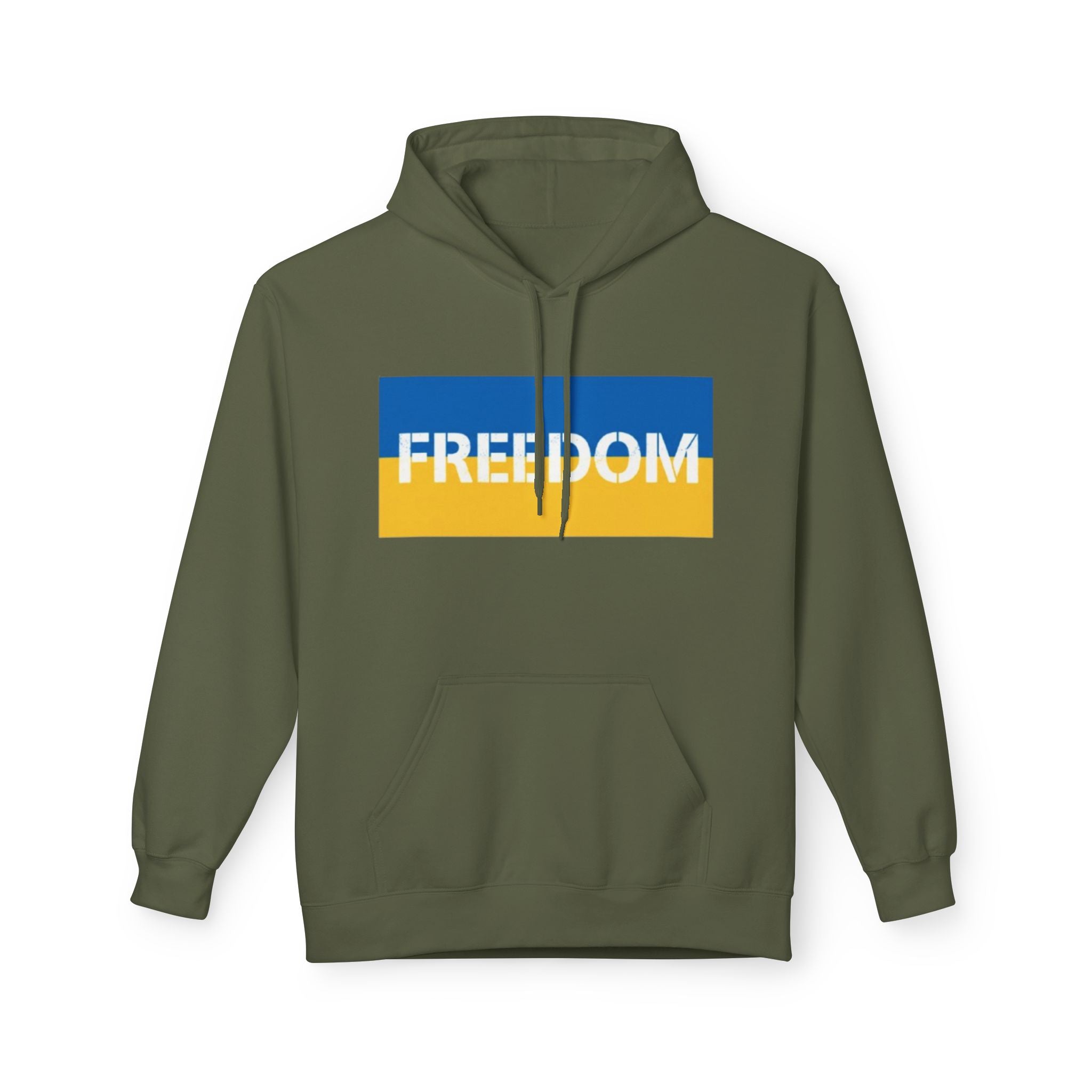 Freedom Flag Hoodie — Blue & Yellow Patriotic Freedom Pullover