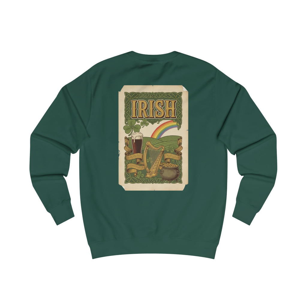 Irish Vintage Poster Sweatshirt — Retro Shamrock & Rainbow St. Patrick’s Day Crewneck