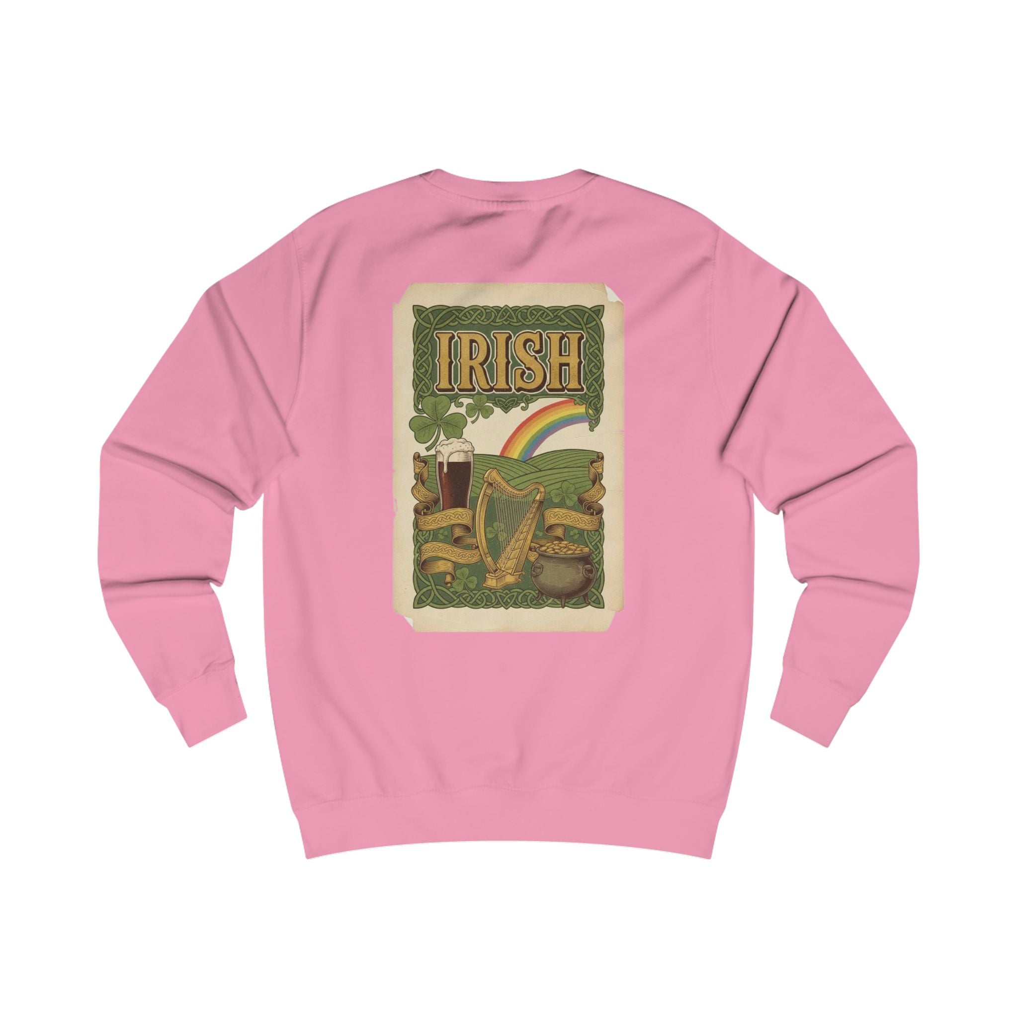 Irish Vintage Poster Sweatshirt — Retro Shamrock & Rainbow St. Patrick’s Day Crewneck