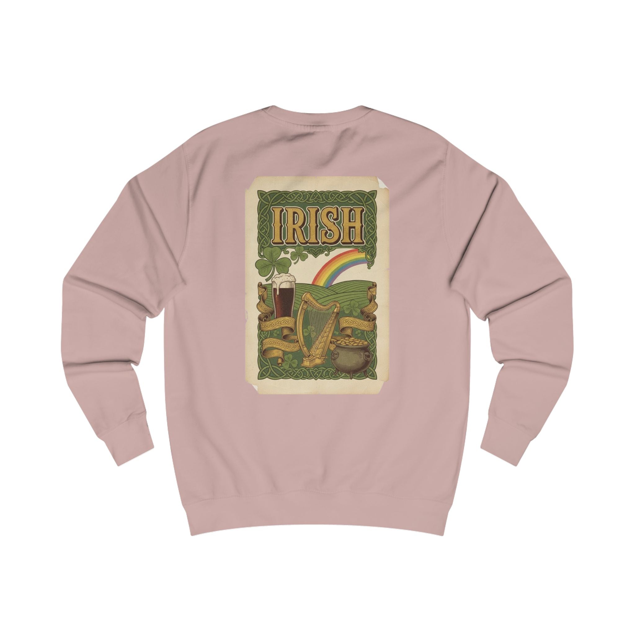 Irish Vintage Poster Sweatshirt — Retro Shamrock & Rainbow St. Patrick’s Day Crewneck
