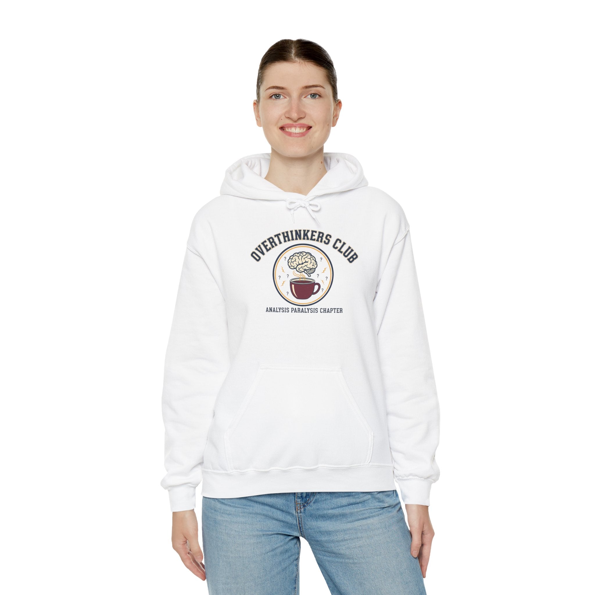 Overthinkers Club Hoodie | varsity style, irony club merch