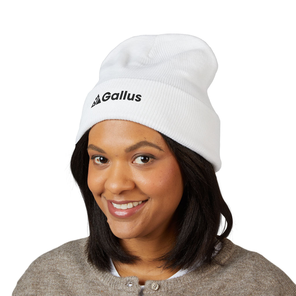 Embroidered "GALLUS" Cuffed Beanie – Classic Knit Winter Hat