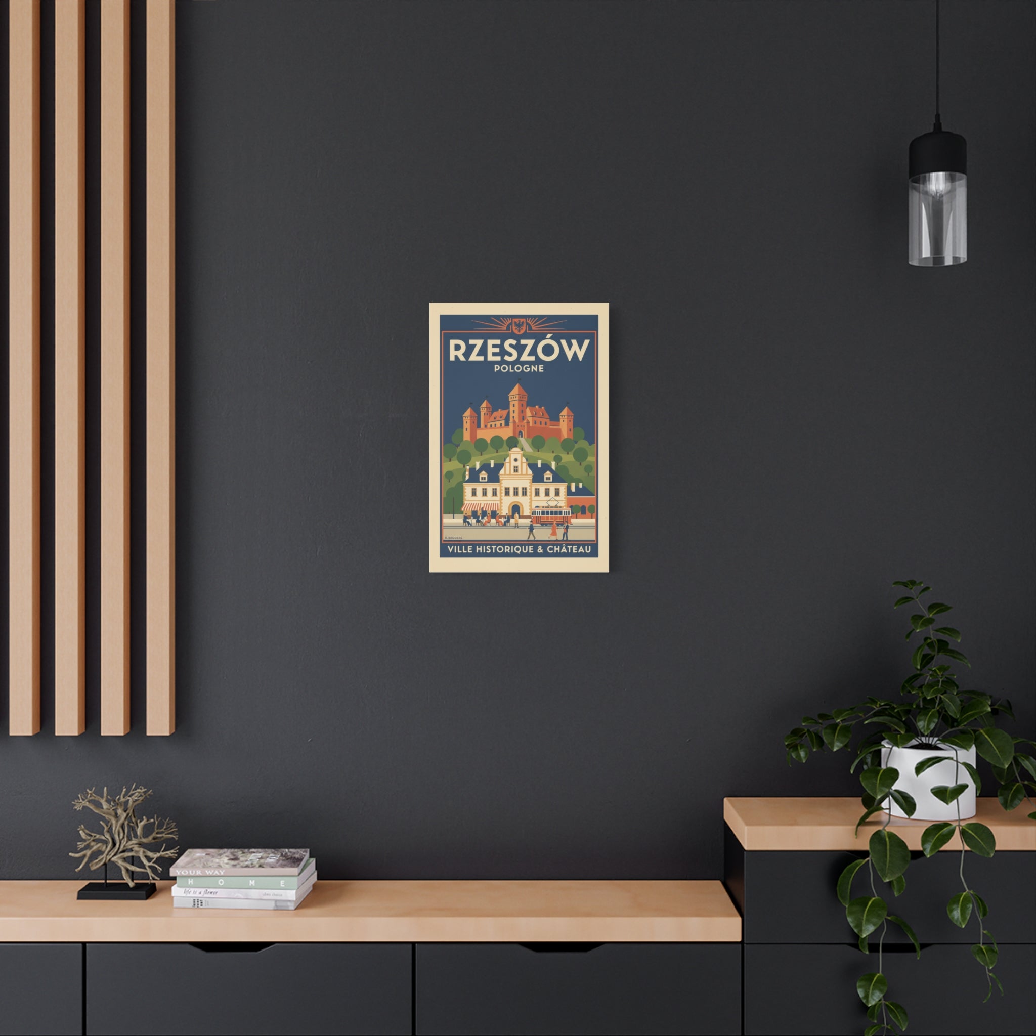 Rzeszów Vintage Travel Poster Canvas - Matte Stretched Wall Art