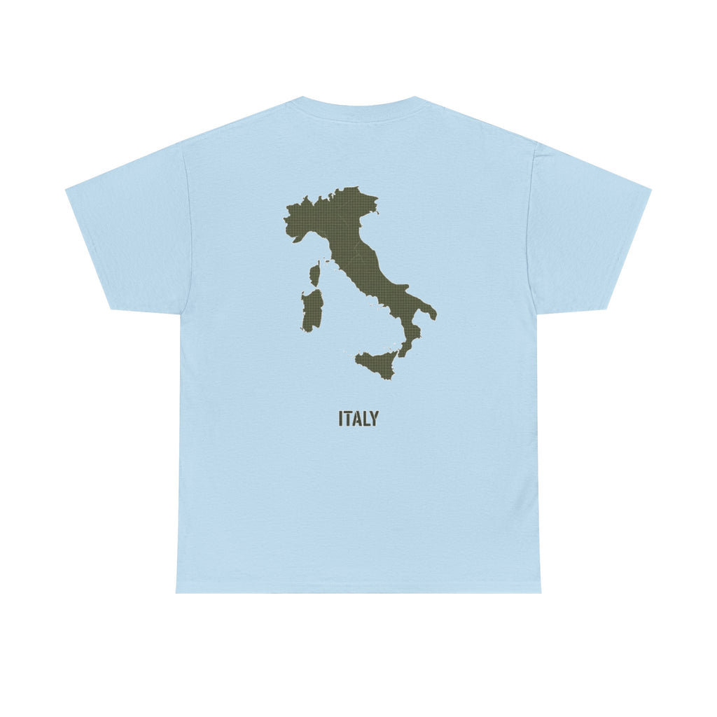 Italy Map T‑Shirt — Minimalist Travel Tee with 'Italy' Text