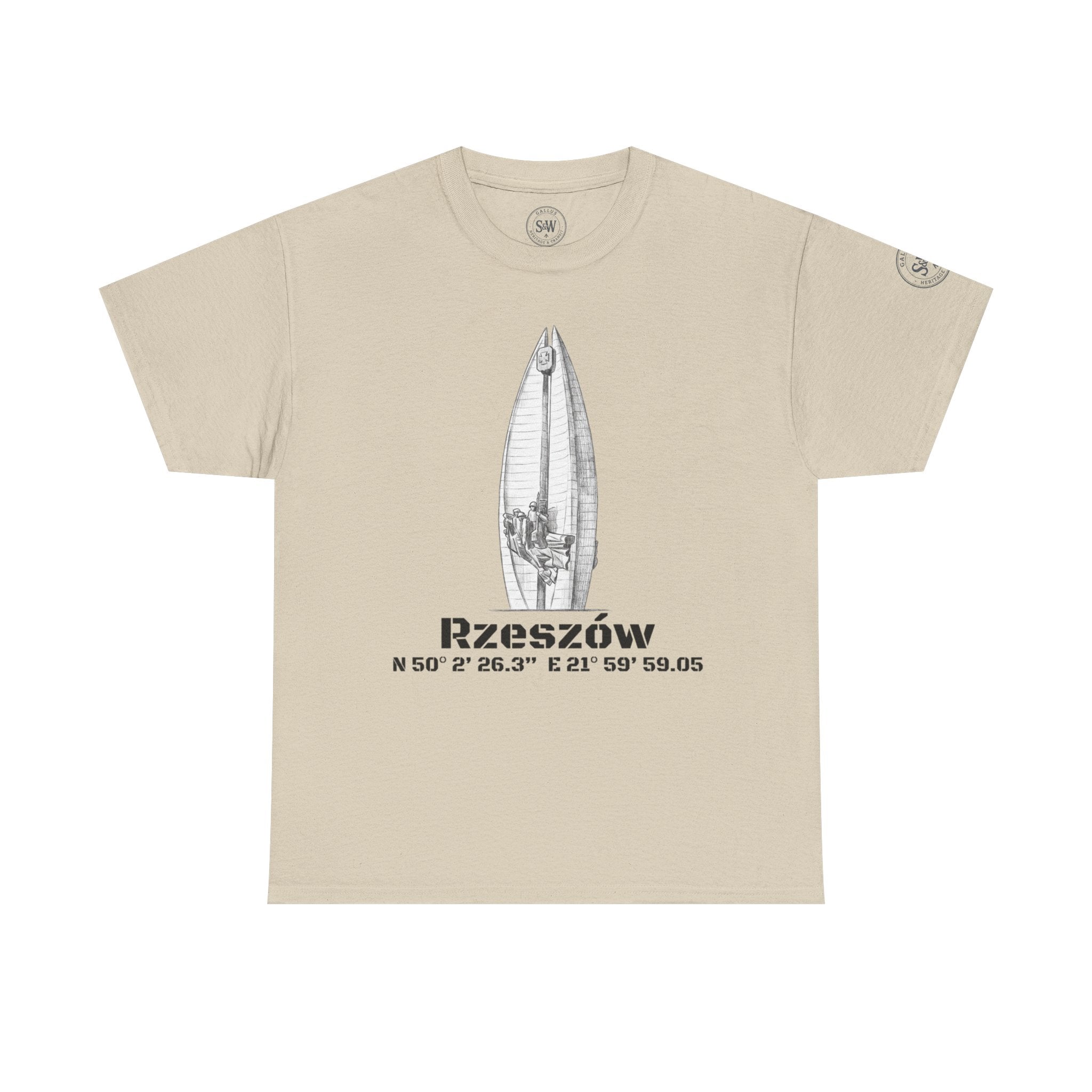 Rzeszów Coordinates T‑Shirt — City Landmark  Sketch Tee