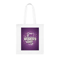 International Women’s Day Cotton Tote — Floral Purple Celebration Bag