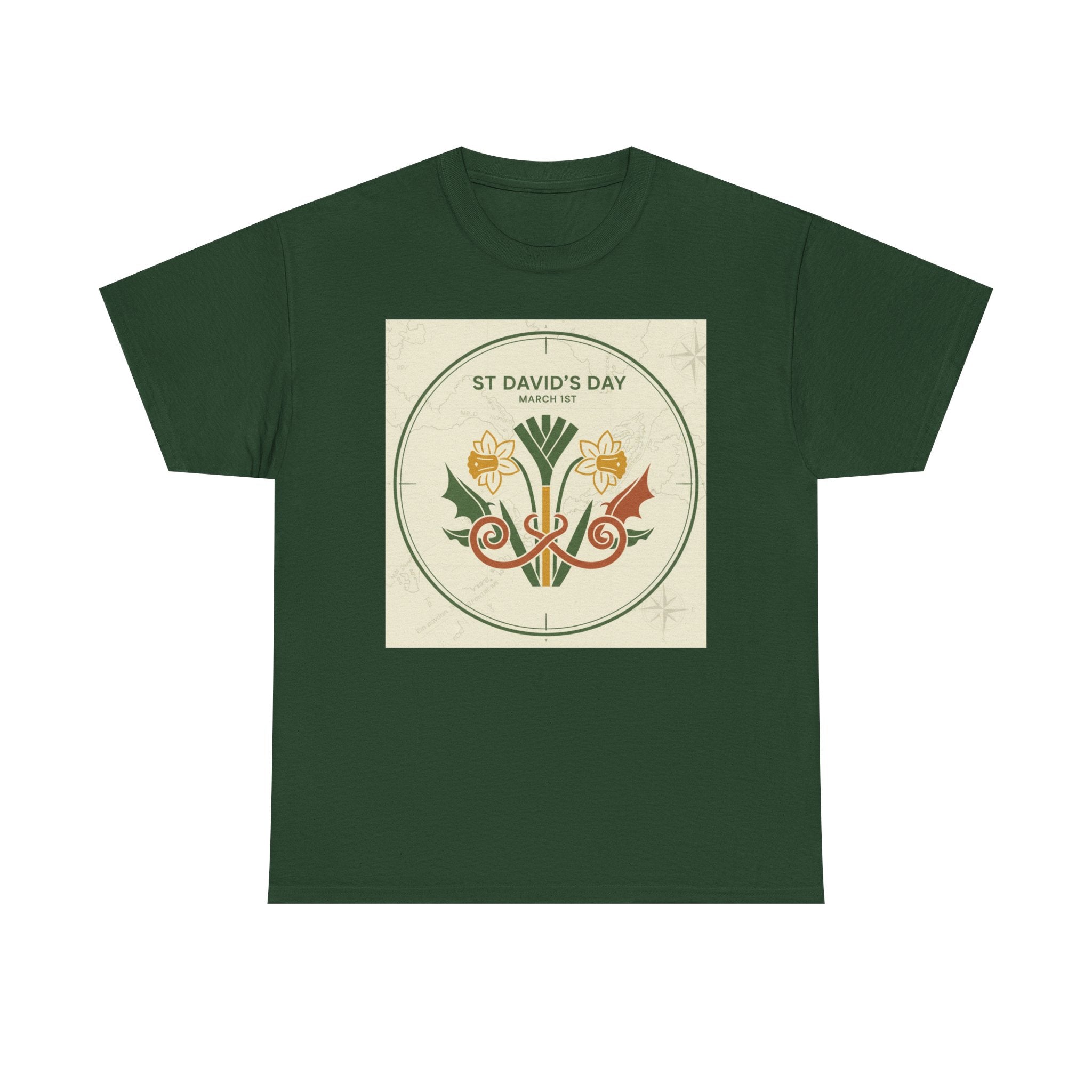 St. David's Day Floral Tee — Welsh Daffodil & Leek Celebration Shirt