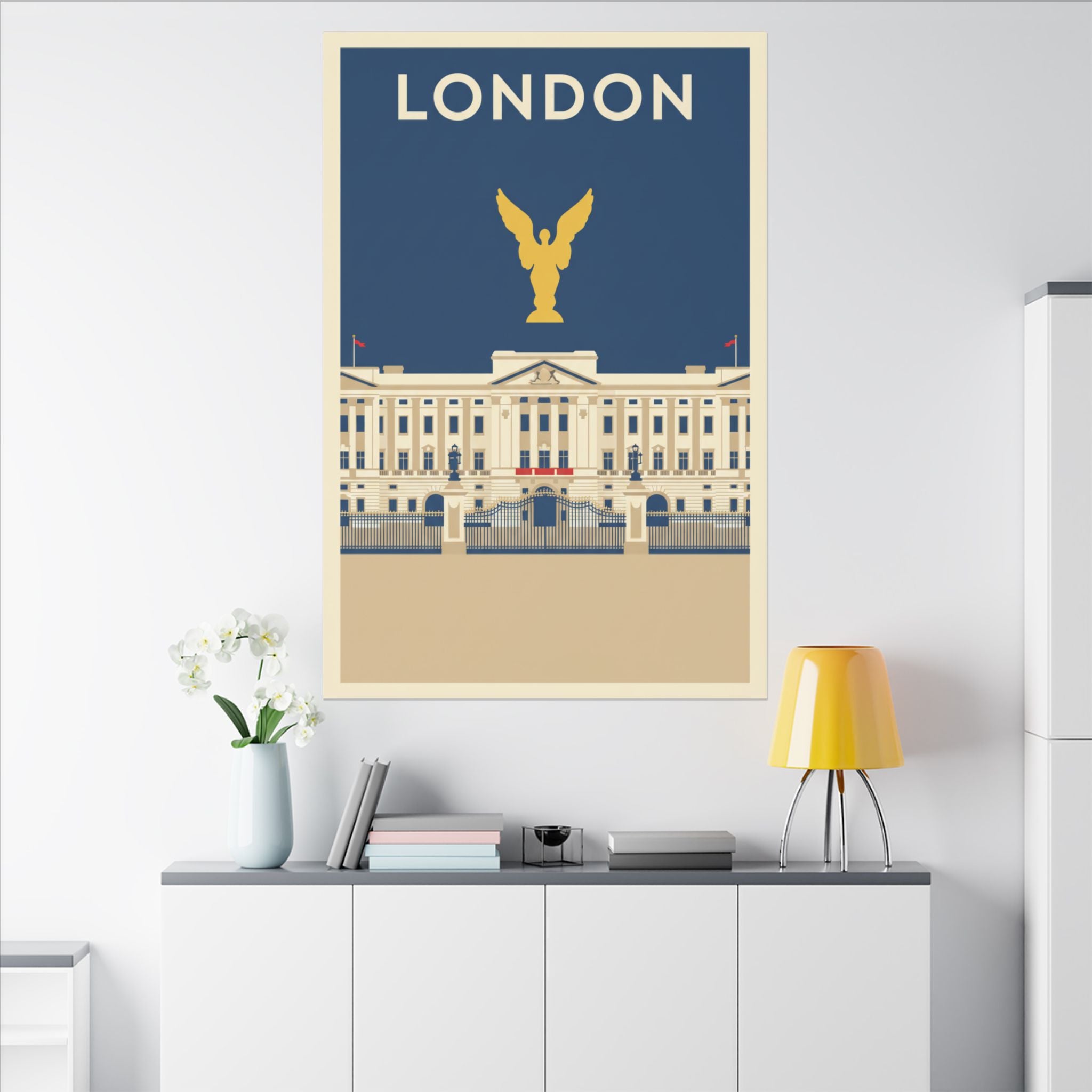 London Buckingham Palace Canvas Print Vintage Travel Poster Wall Art