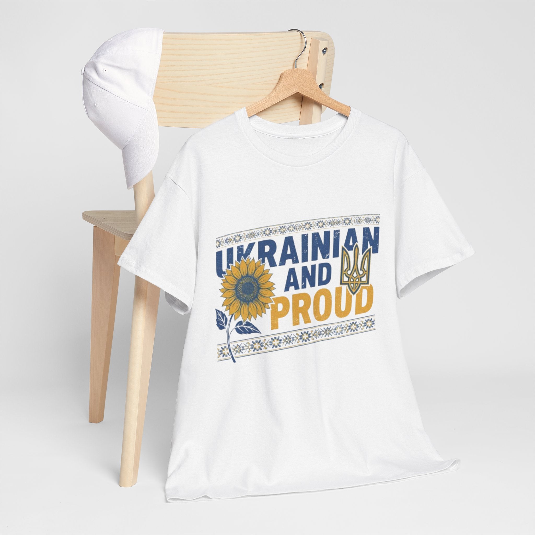 Ukrainian and Proud T-Shirt — Sunflower & Tryzub Patriotic Tee