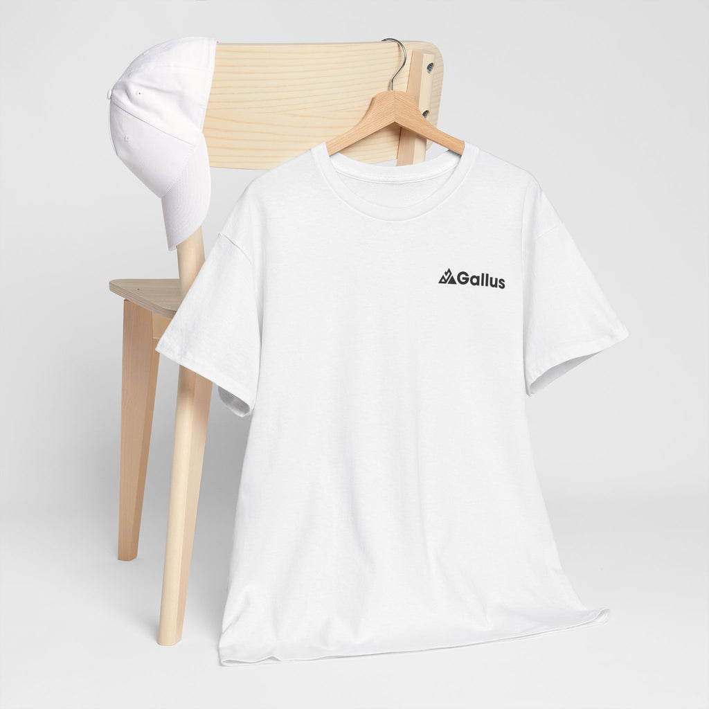 Mountain Sunset Graphic Tee — Vintage Nature Poster Back Print