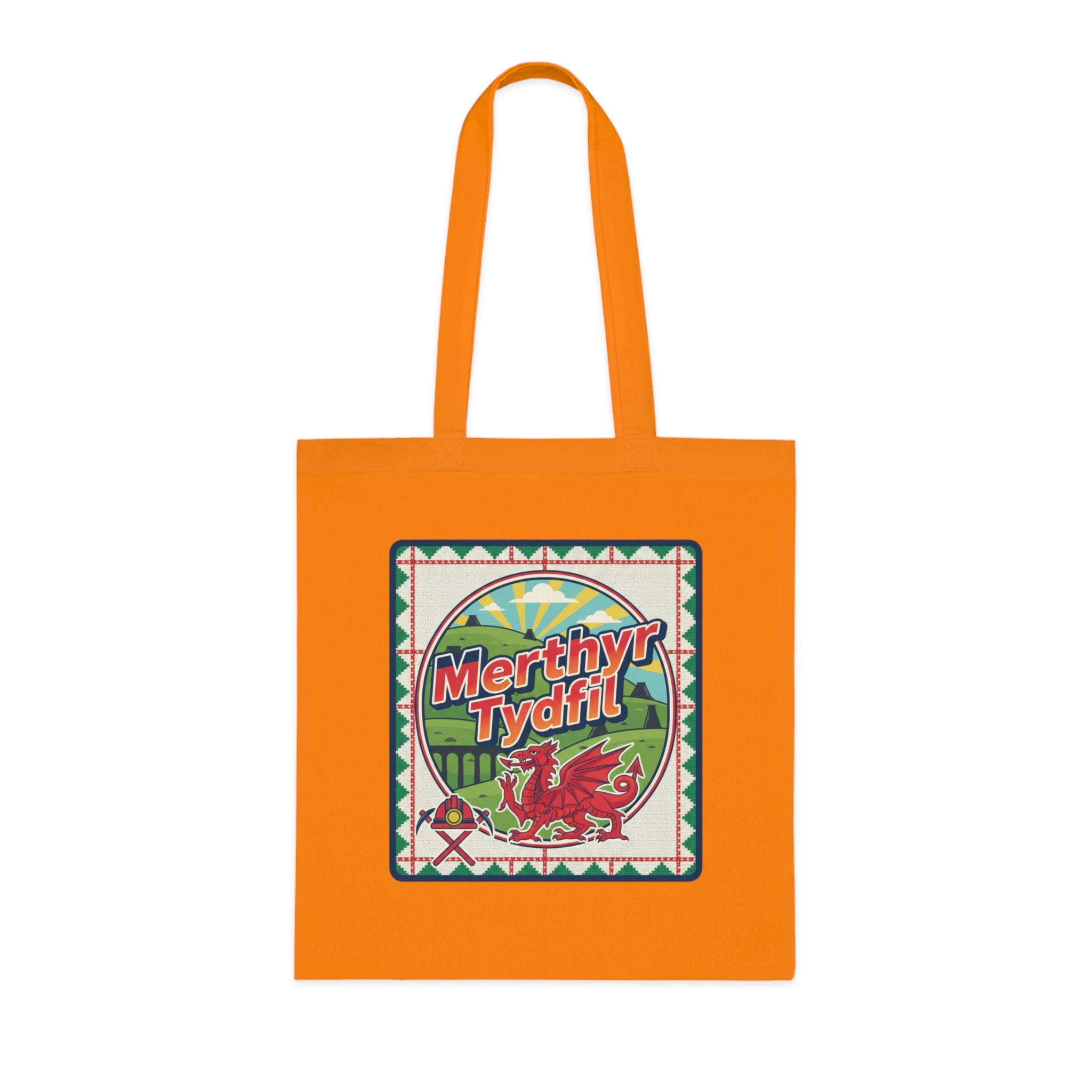Merthyr Tydfil Welsh Pride Cotton Tote — Vintage Dragon Market Bag