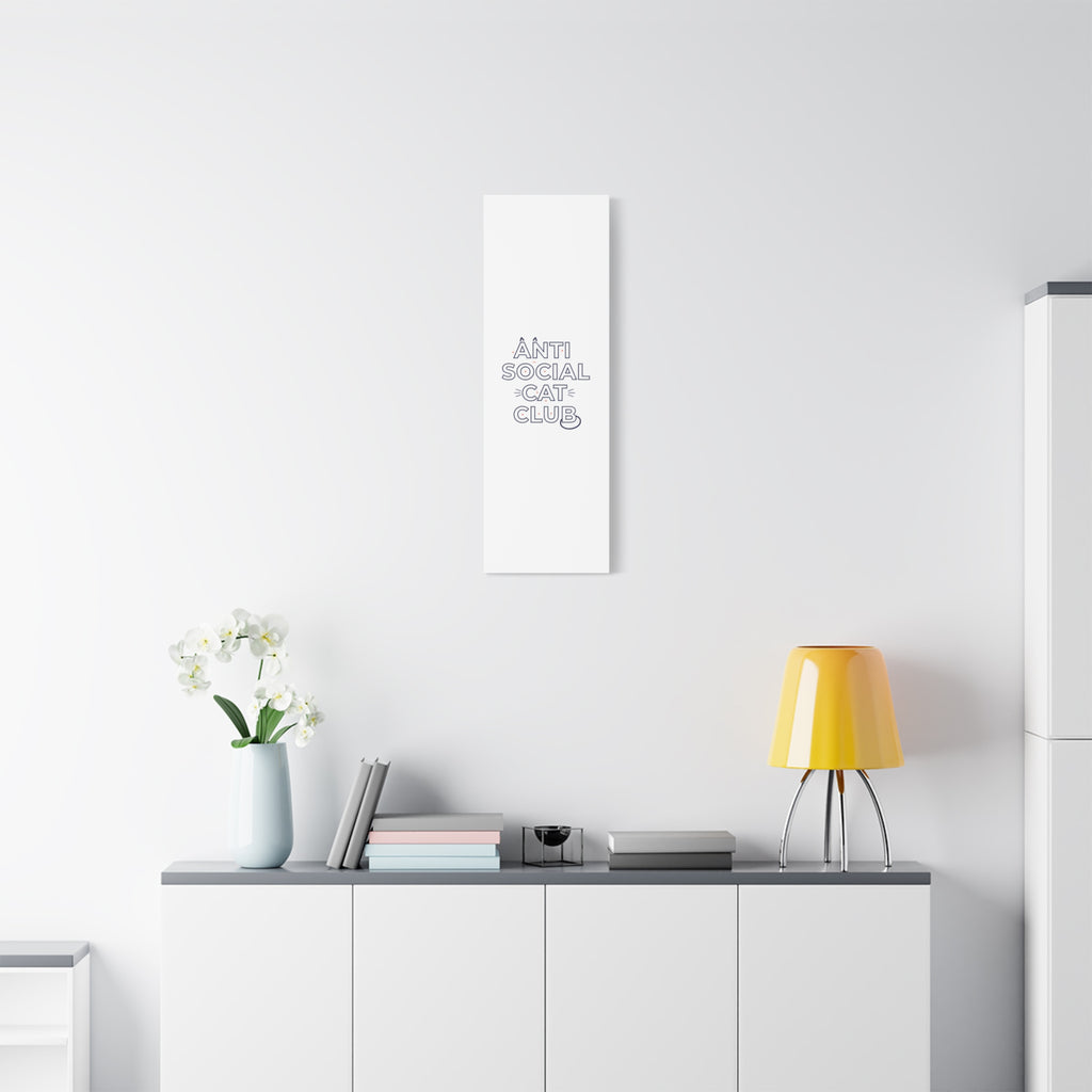Anti Social Cat Club Canvas | Outline-Only Typography, Hollow Letter Art