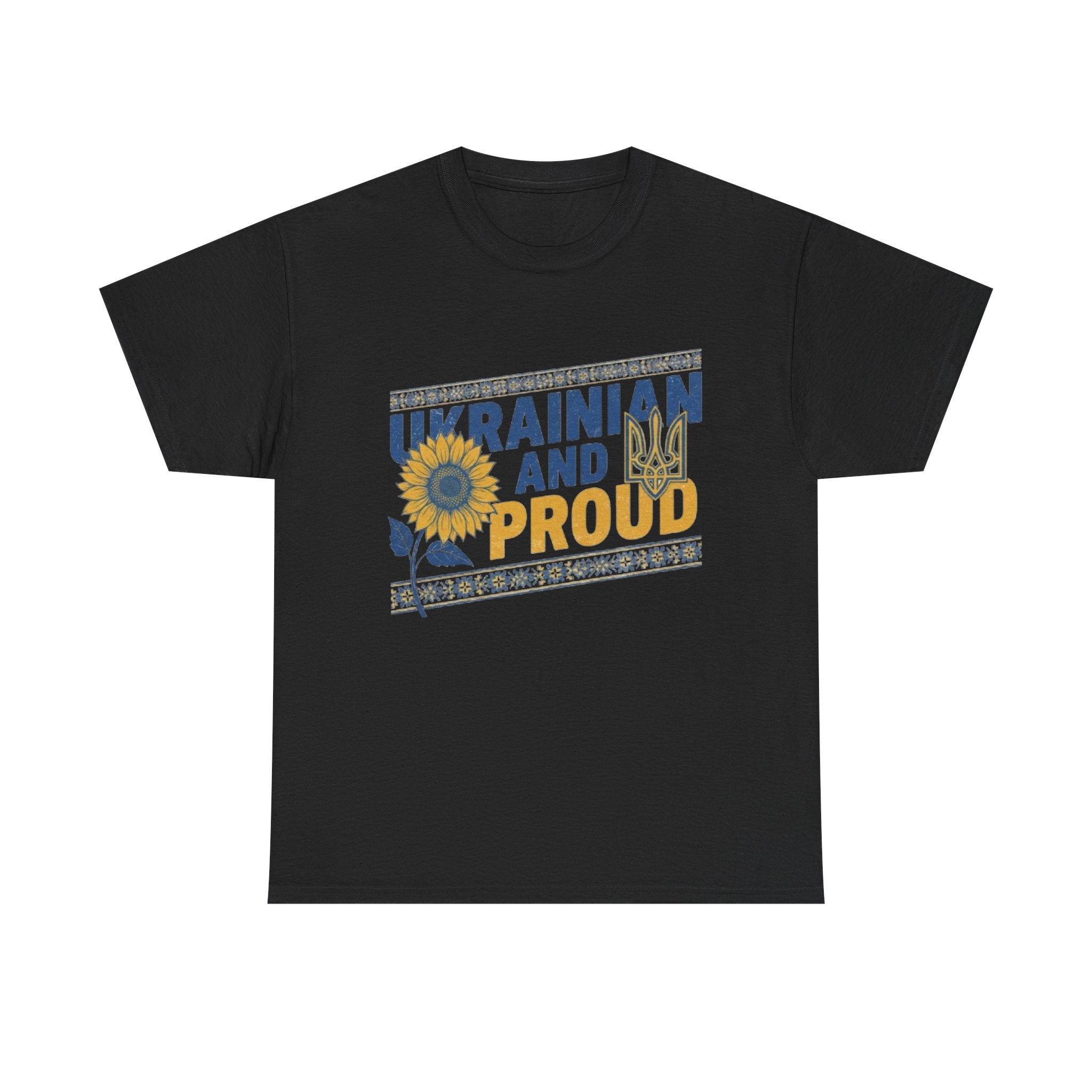 Ukrainian and Proud T-Shirt — Sunflower & Tryzub Patriotic Tee