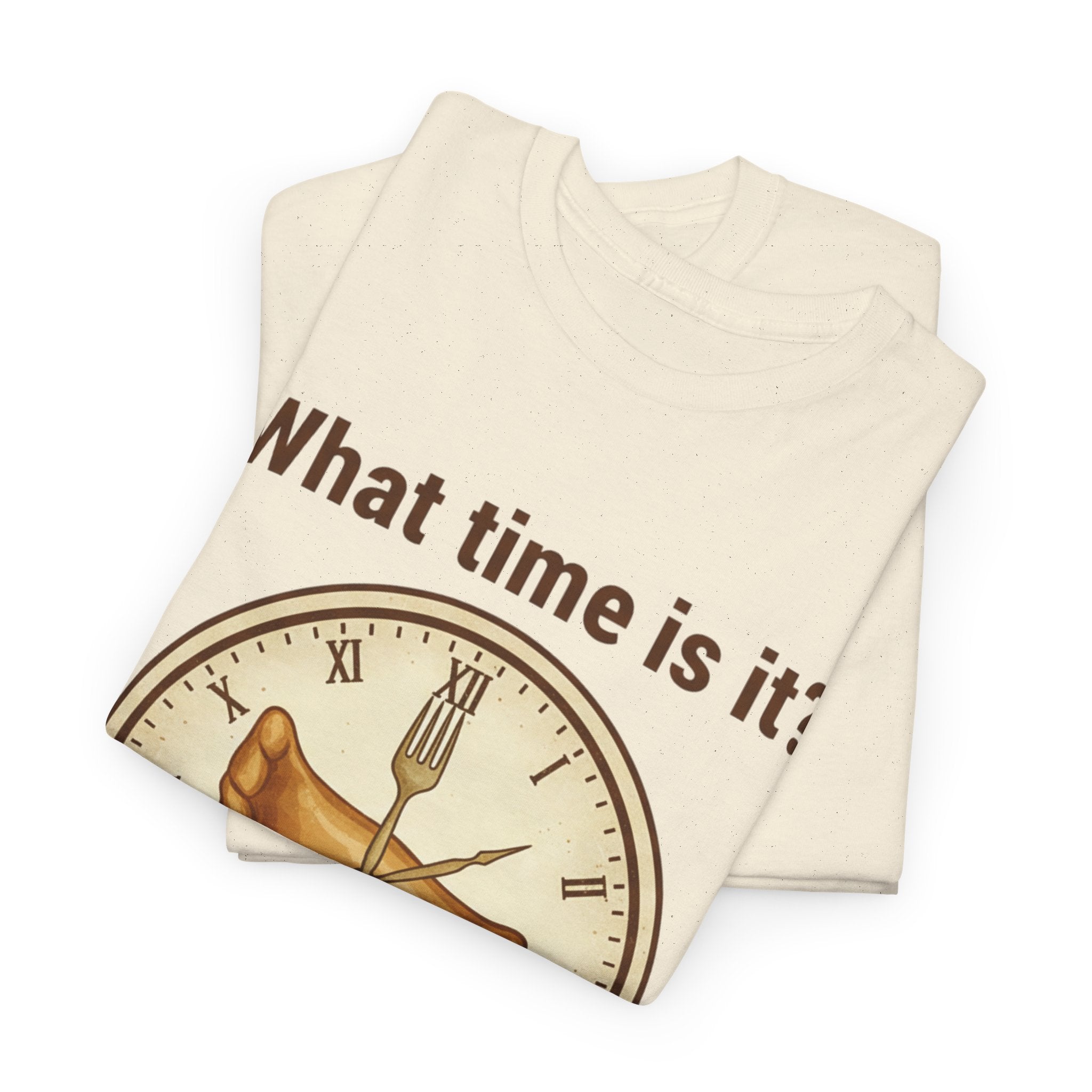 Pierogi Time T‑Shirt — "What time is it? Pierogi time!" Vintage Clock Food Tee