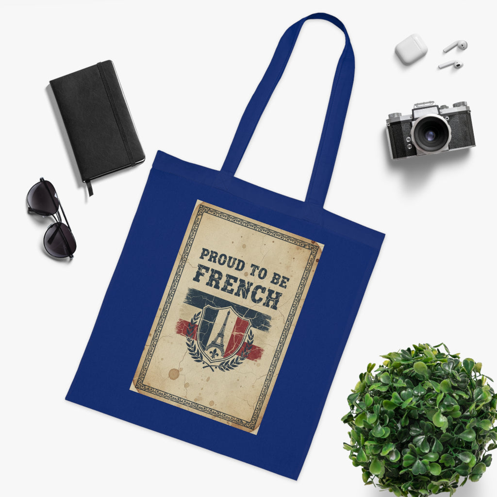 Proud to Be French Vintage Shield Cotton Tote