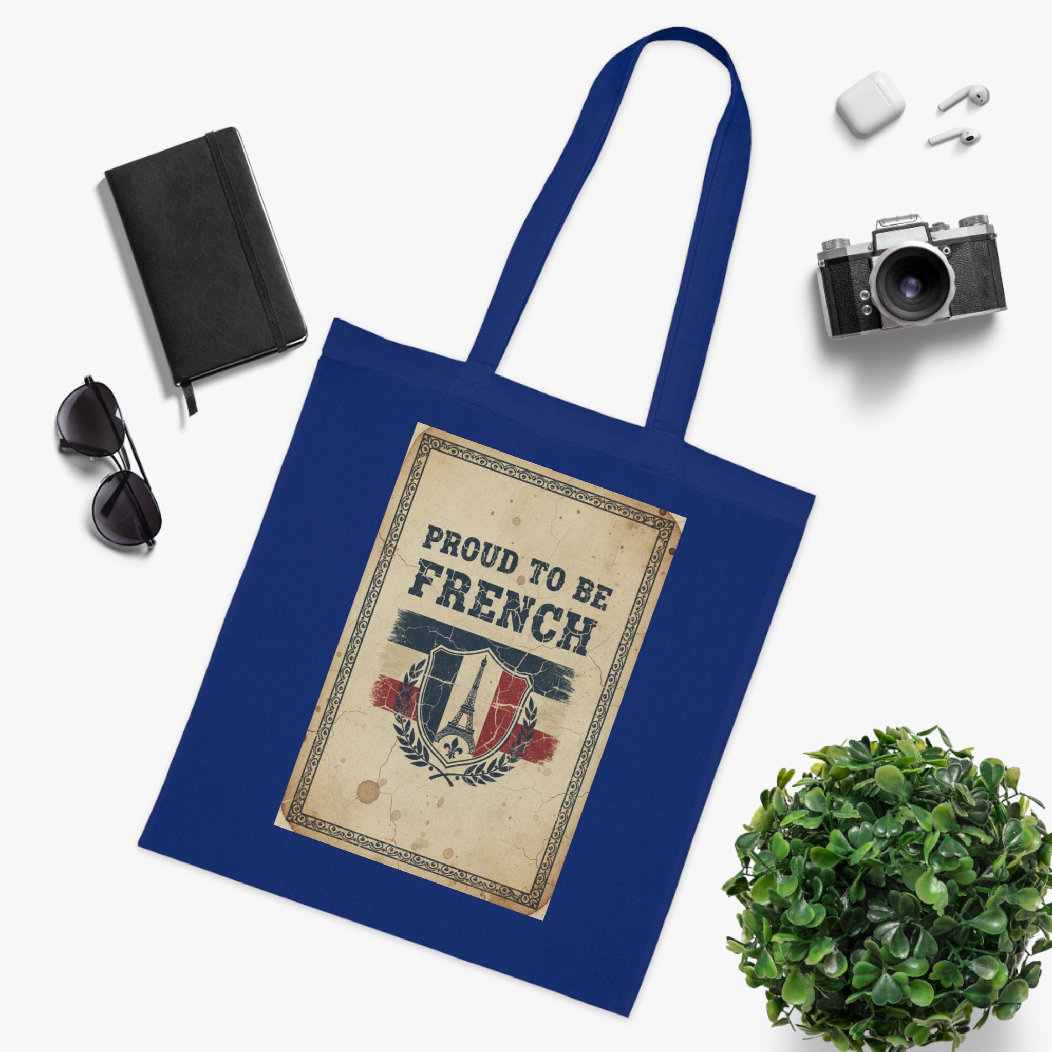 Proud to Be French Vintage Shield Cotton Tote