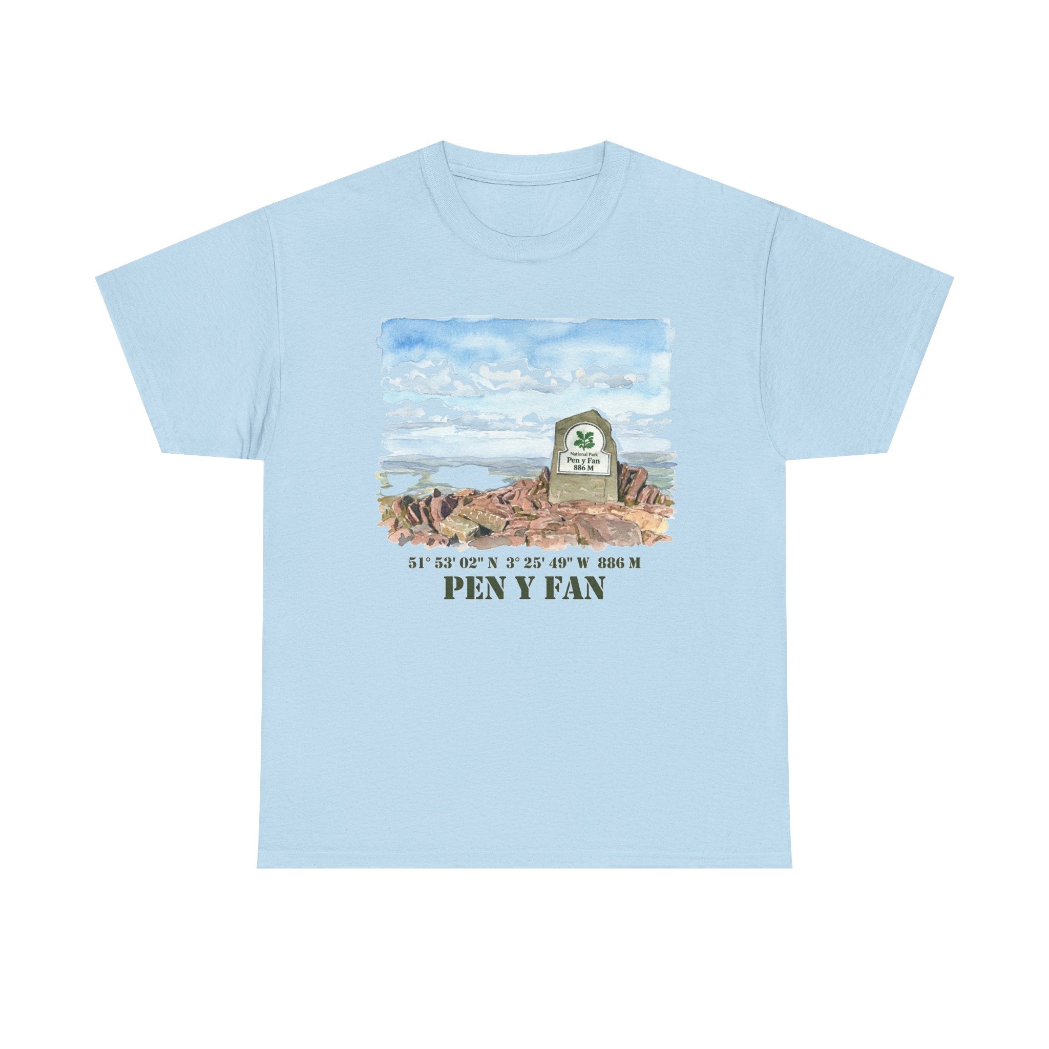 Pen y Fan Landscape T‑Shirt — Wales Mountain Hiking Souvenir Tee
