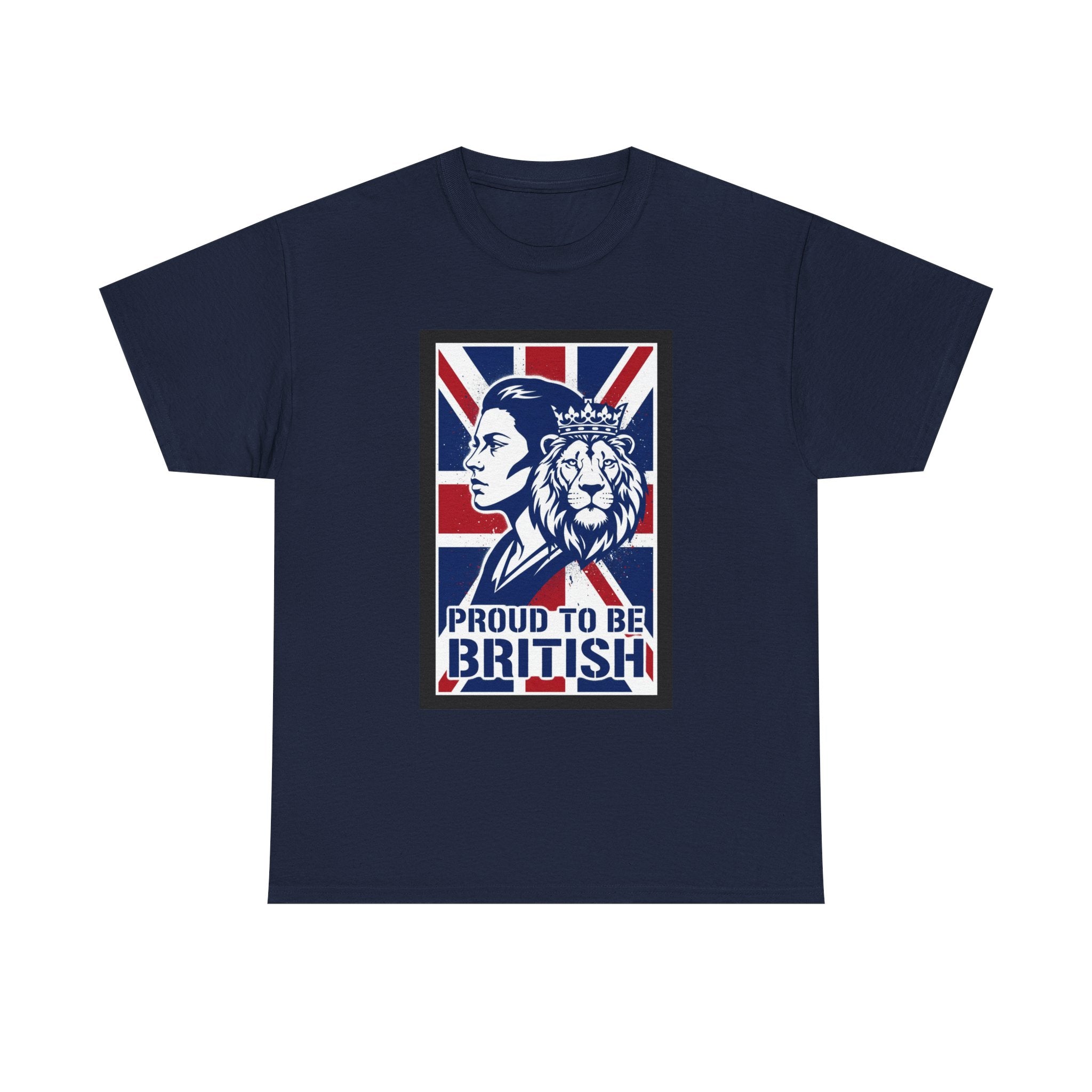 Proud to Be British T-Shirt – Union Jack Lion Graphic Tee