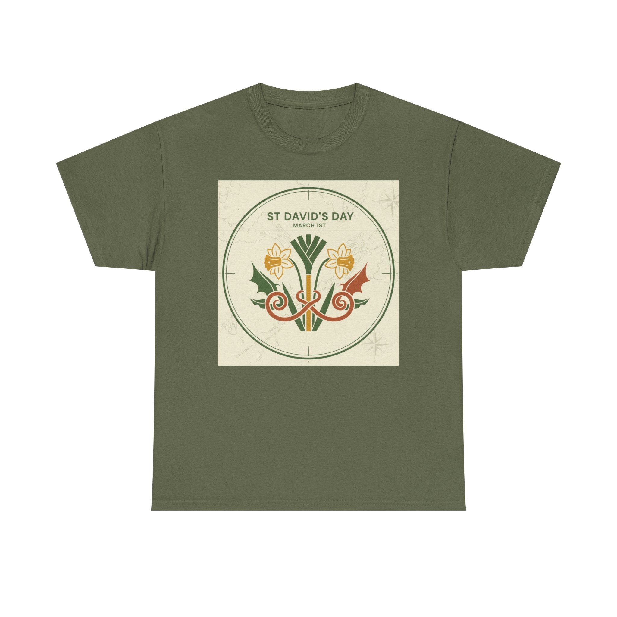 St. David's Day Floral Tee — Welsh Daffodil & Leek Celebration Shirt