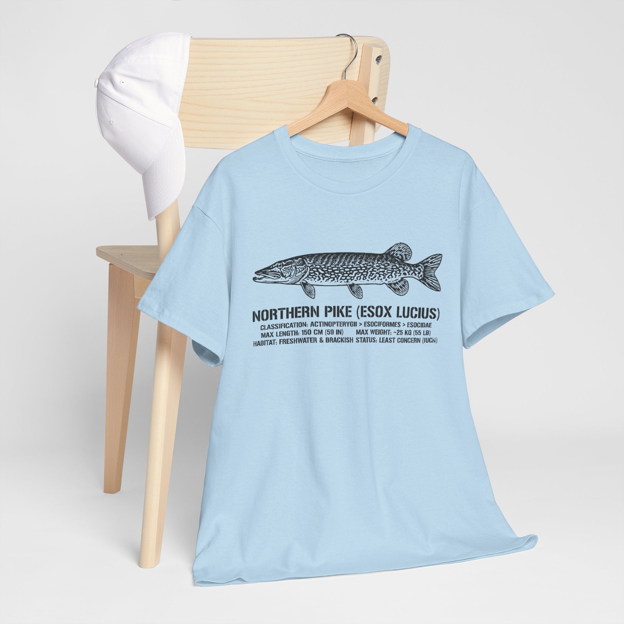 Northern Pike Illustration Tee — "Northern Pike (Esox Lucius)" Fishing Shirt