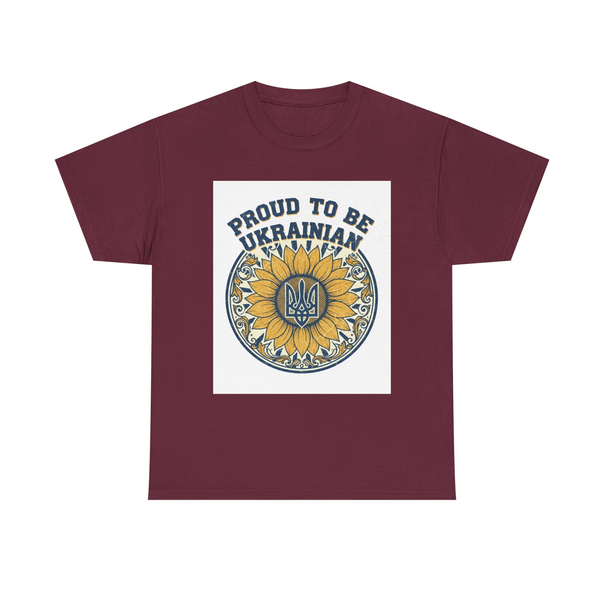 Proud to Be Ukrainian T-Shirt — Sunflower & Trident Pride Tee