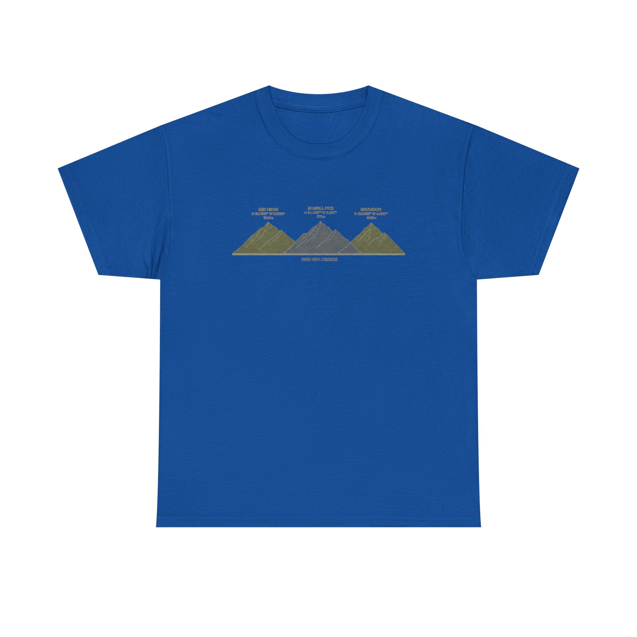 Three Peaks Challenge Graphic T-Shirt — Retro UK Mountain Hiking Tee