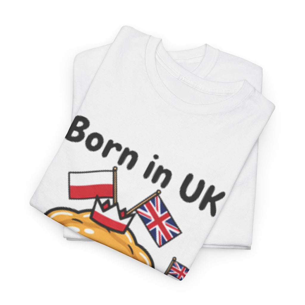 Born in UK Pierogi T‑Shirt — Funny Polish‑British Pride Tee