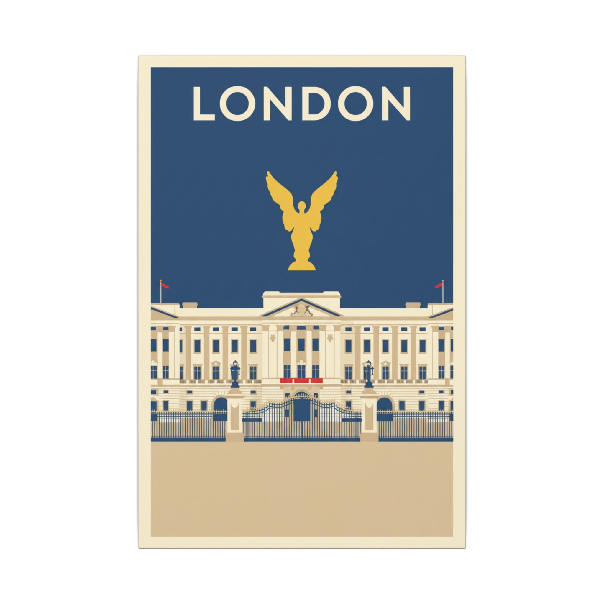 London Buckingham Palace Canvas Print Vintage Travel Poster Wall Art
