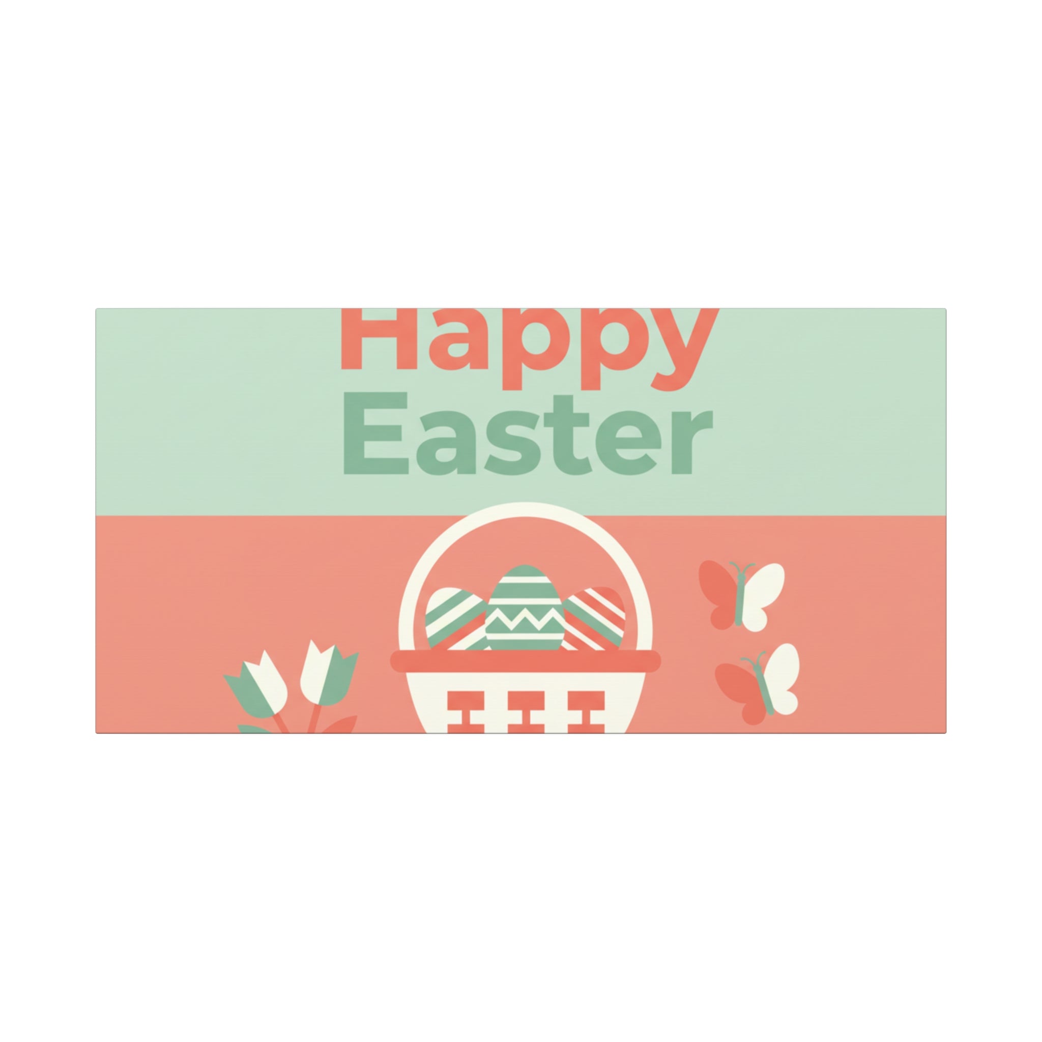 Happy Easter Easter Basket Matte Canvas Wall Art