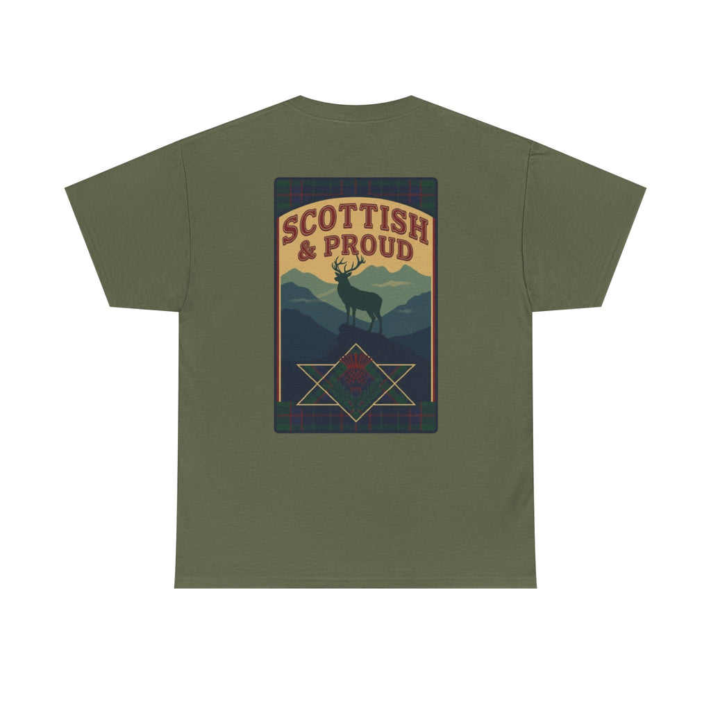 Scottish & Proud T‑Shirt — Retro Stag Scotland Flag Tee