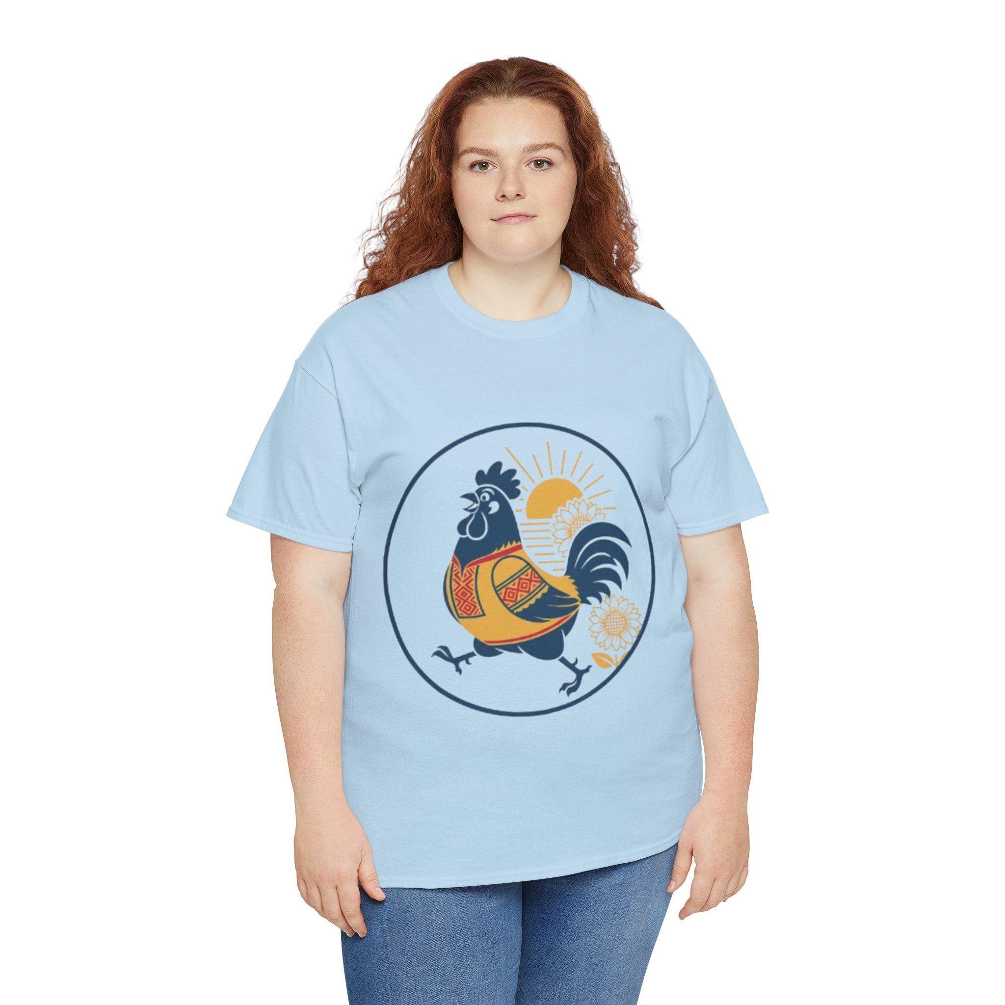 Rooster Sunburst Graphic Tee — Vintage Farmhouse Rooster T-Shirt