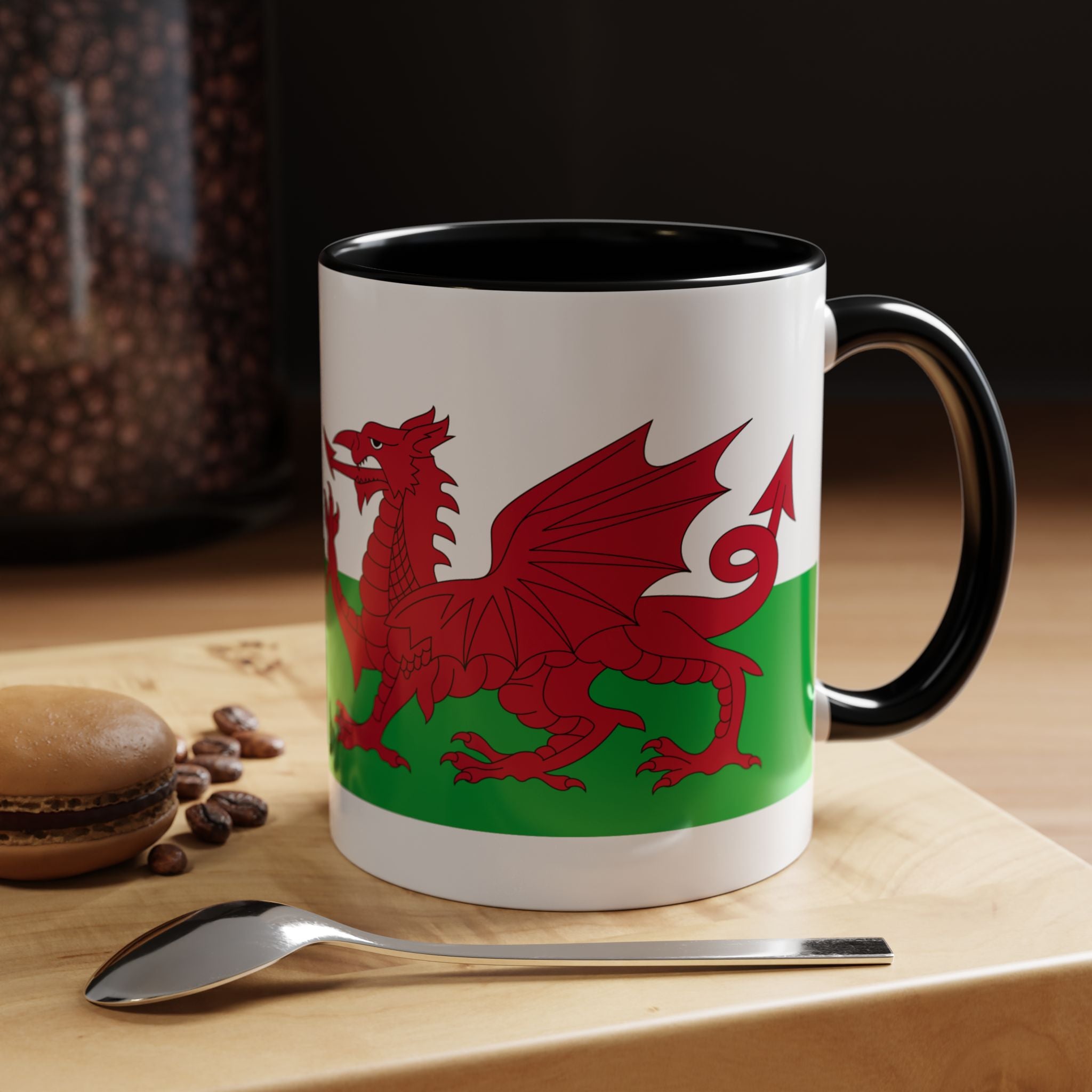 Wales Flag Accent Coffee Mug (11/15oz) – Red Welsh Dragon Tea & Coffee Cup