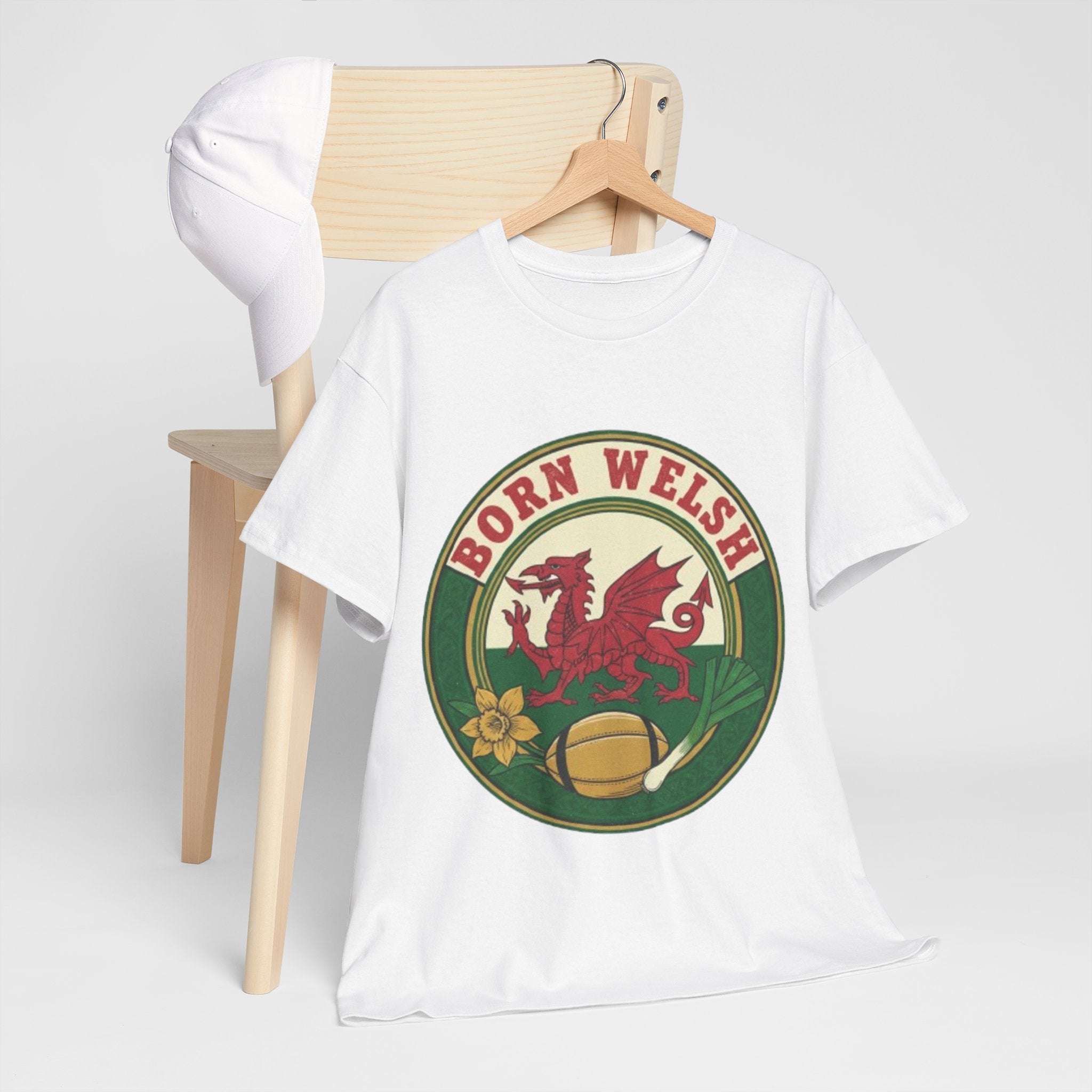 Born Welsh T-Shirt — Retro Welsh Dragon Heritage Tee