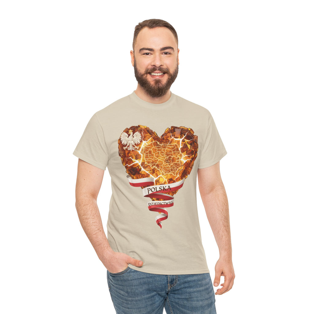 Polish Pride Heart Flame Tee | Polska Heritage T-Shirt