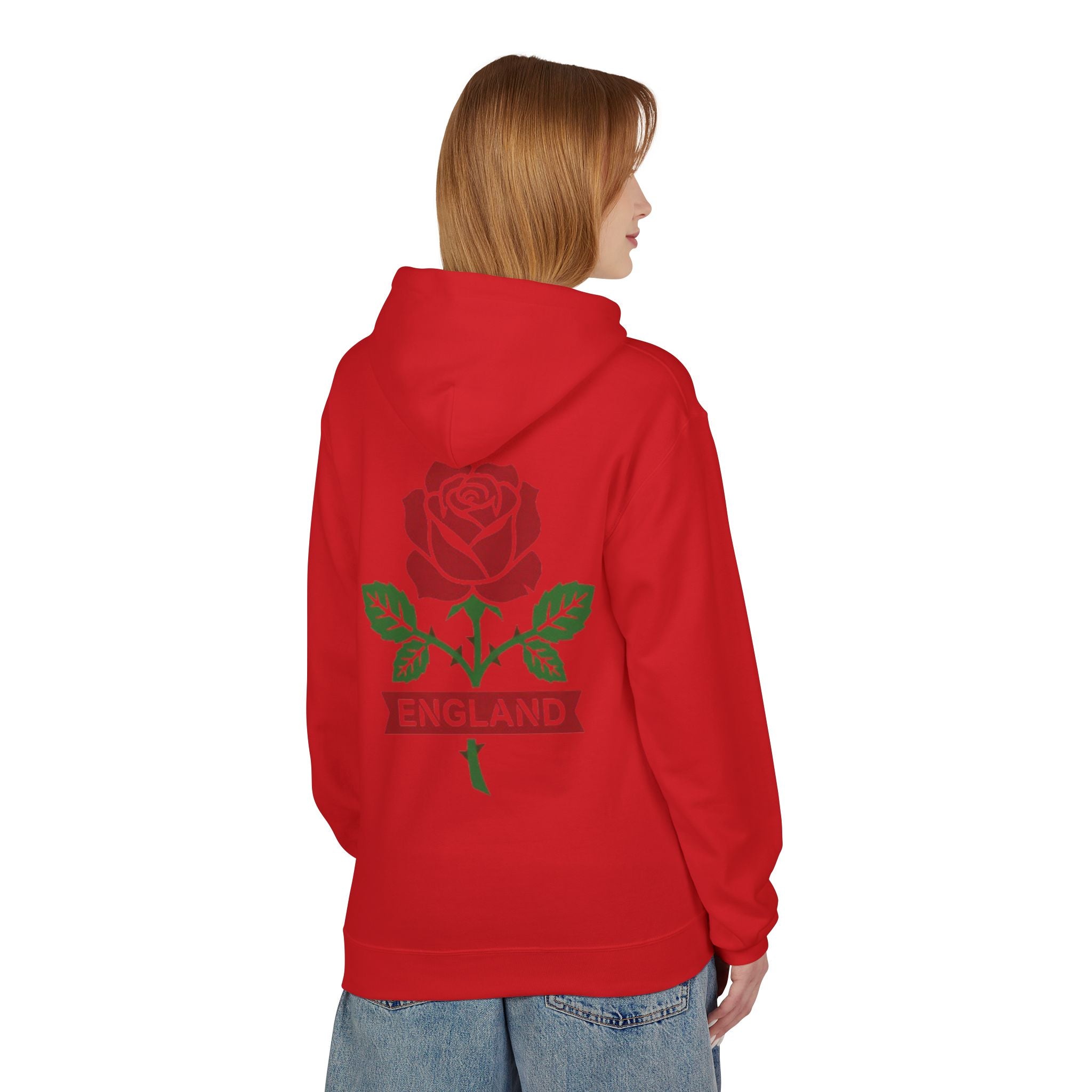 England Rose Hoodie – Classic Red Rose Emblem Sweatshirt