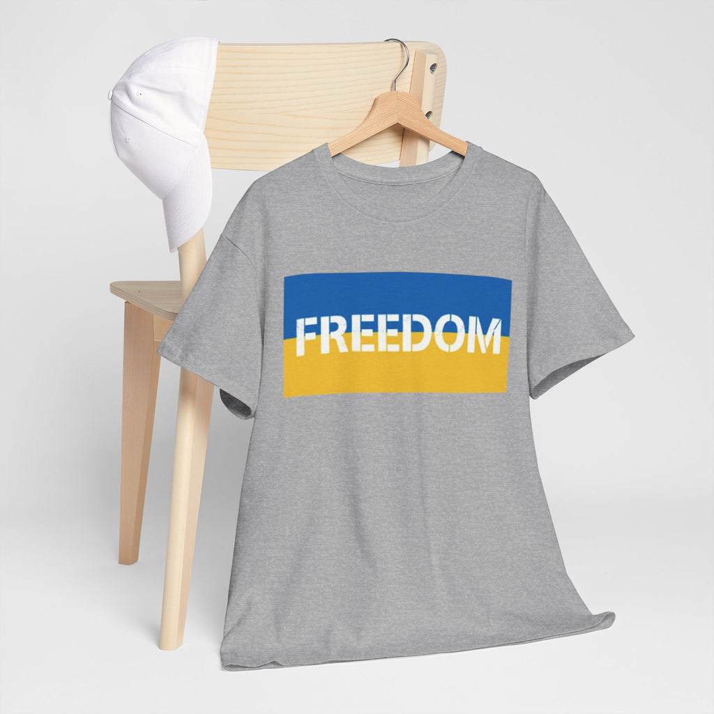 Freedom Flag T‑Shirt — Blue & Yellow Freedom Graphic Tee