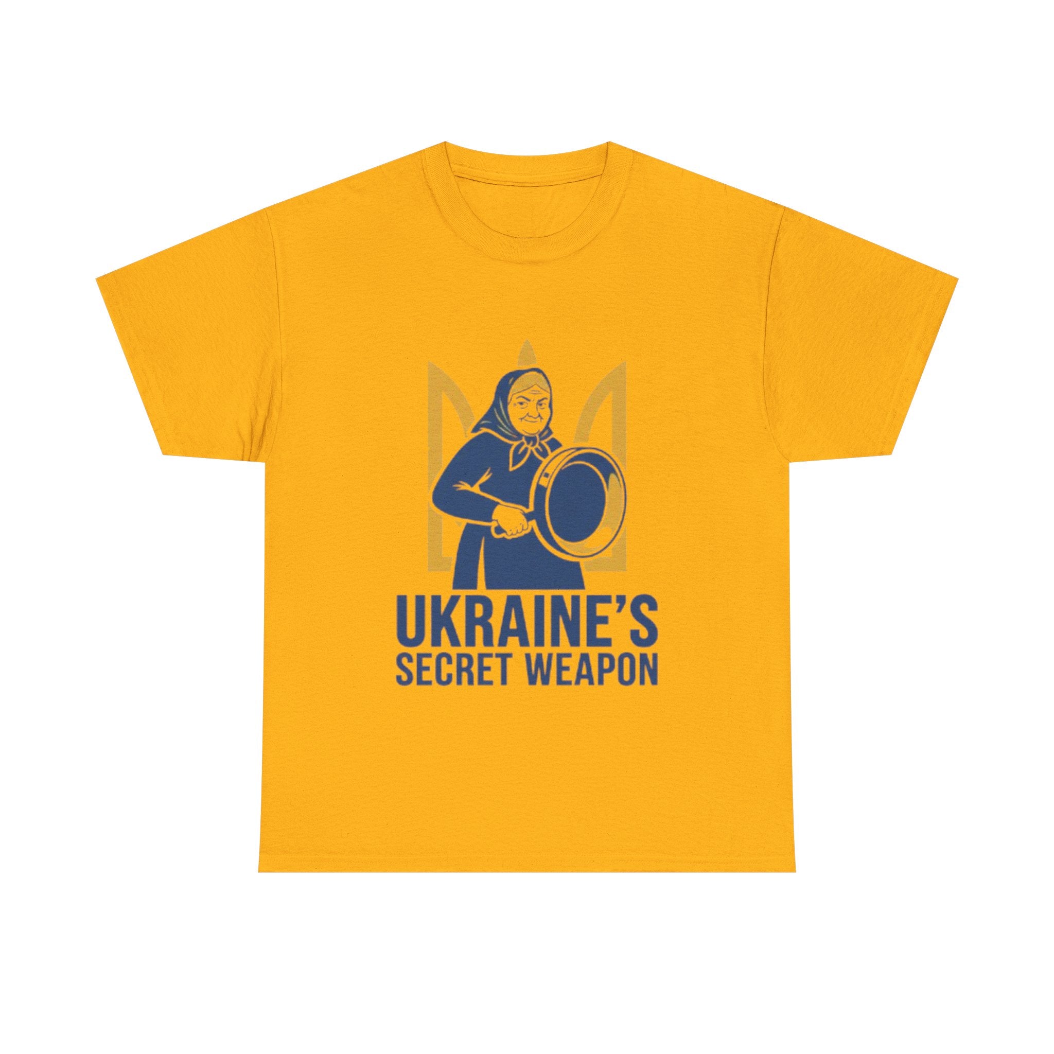 T-Shirt — "Ukraine's Secret Weapon" Grandma with Pot Design