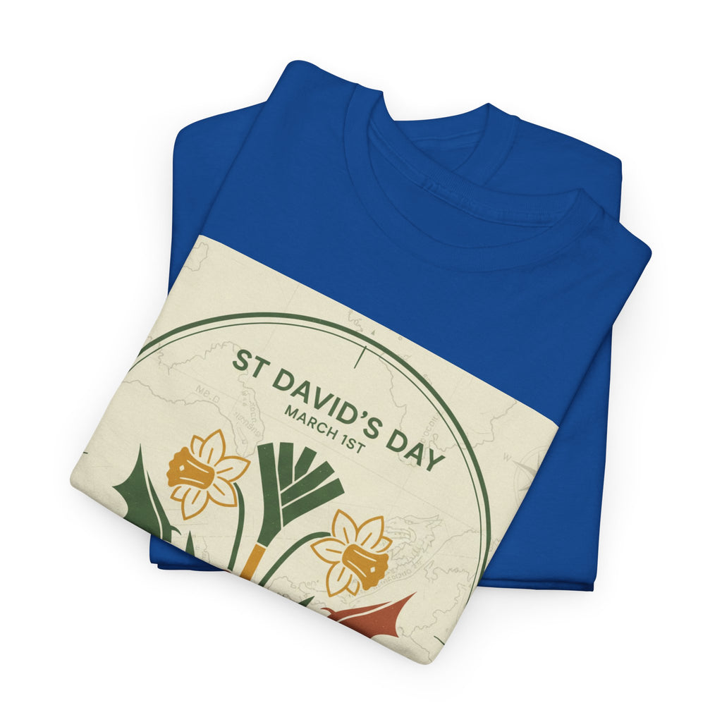 St. David's Day Floral Tee — Welsh Daffodil & Leek Celebration Shirt
