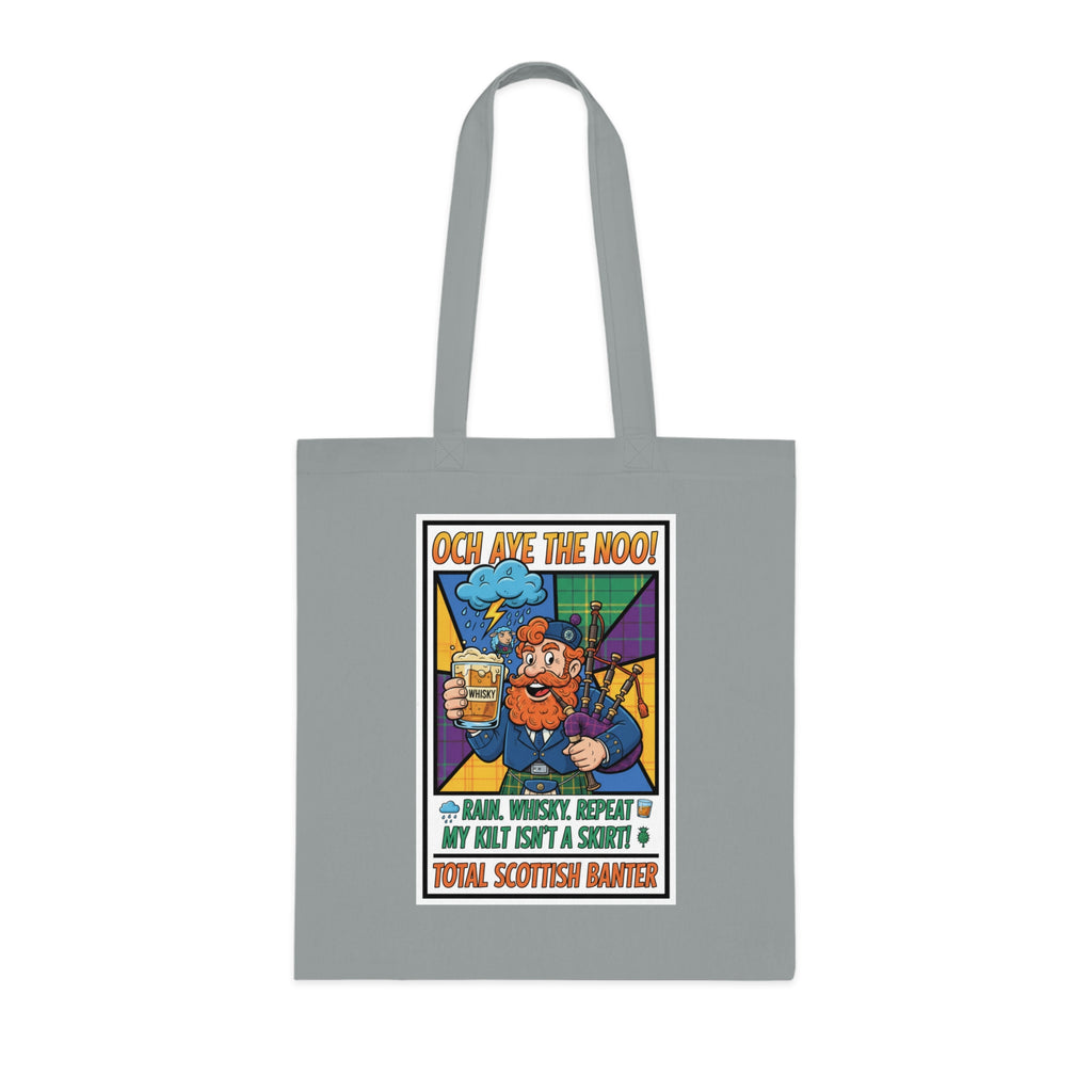 Tote Bag — "Och Aye The Noon!" Scottish Barber Cartoon Tote