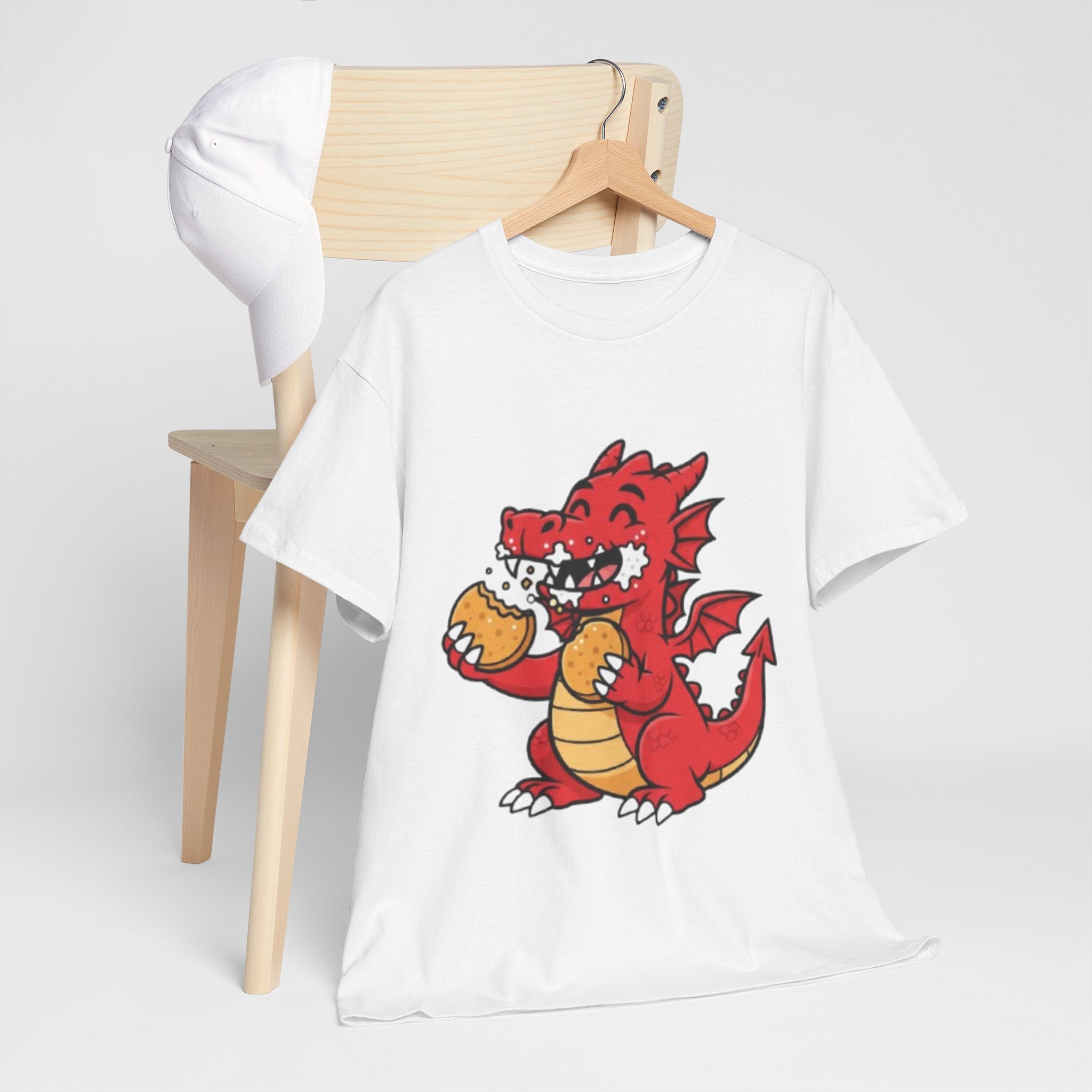 Red Dragon Eating Tacos T-Shirt — Cute Cartoon Taco Lover Tee
