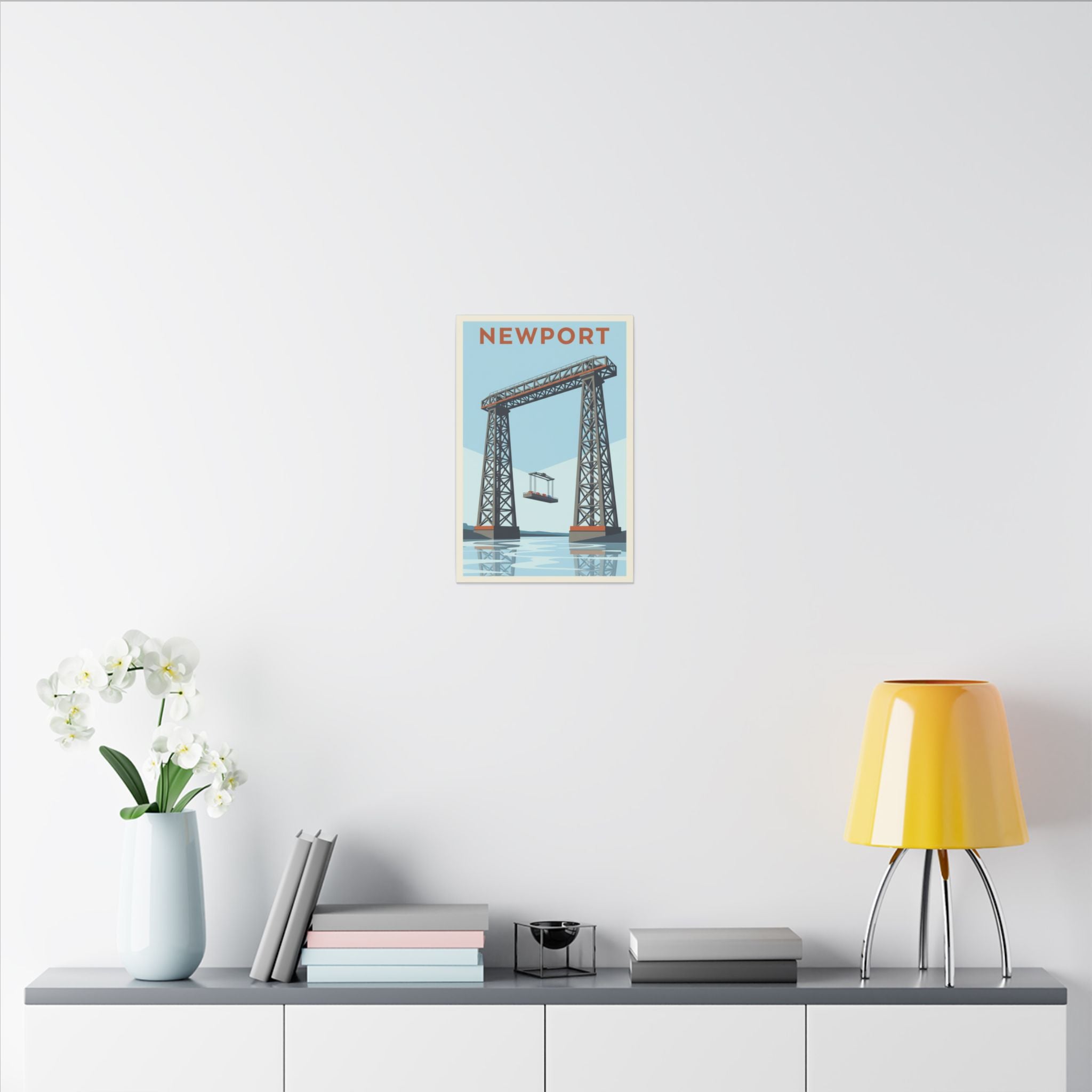 Newport Aerial Tram Matte Canvas Print  Vintage Coastal Wall Art