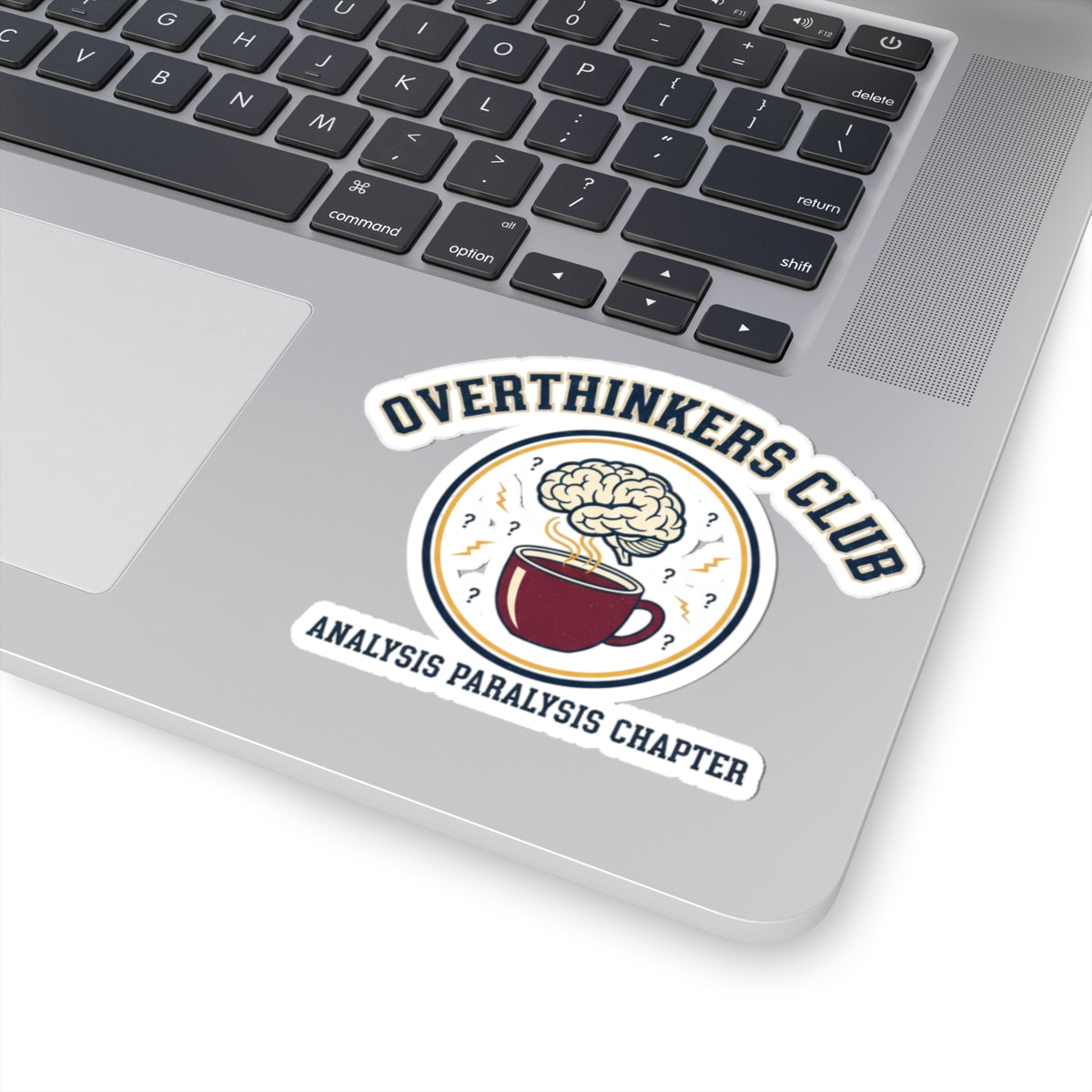 Overthinkers Club Sticker | Ironic Varsity Society, Collegiate Aesthetic Kiss-Cut