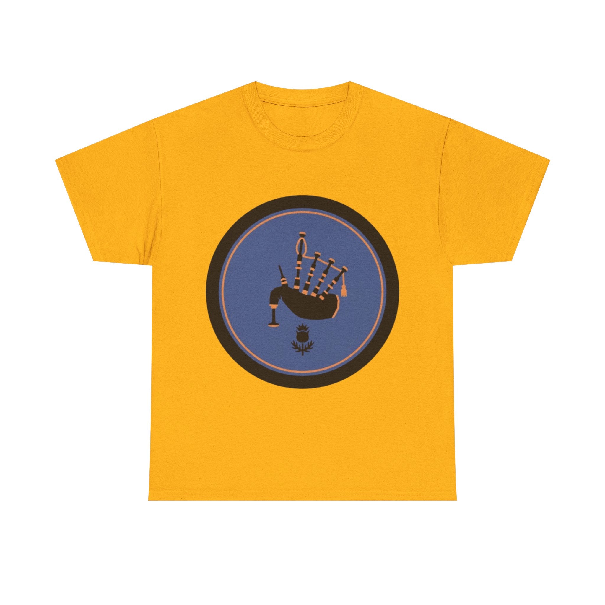 Bagpipes Crest T‑Shirt — Scottish Pride Circle Logo Tee